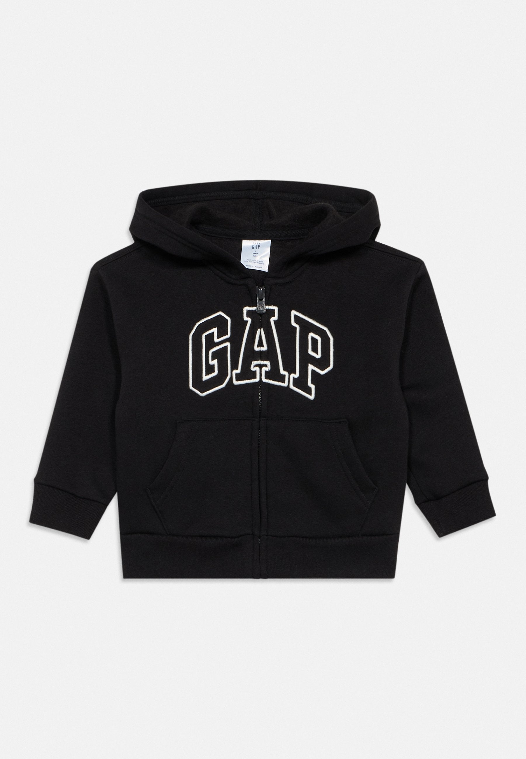 BABYGAP SWEAT À CAPUCHE ZIPPÉ À LOGO DÉCONTRACTÉ - Sweatshirt zippé - noir véritable