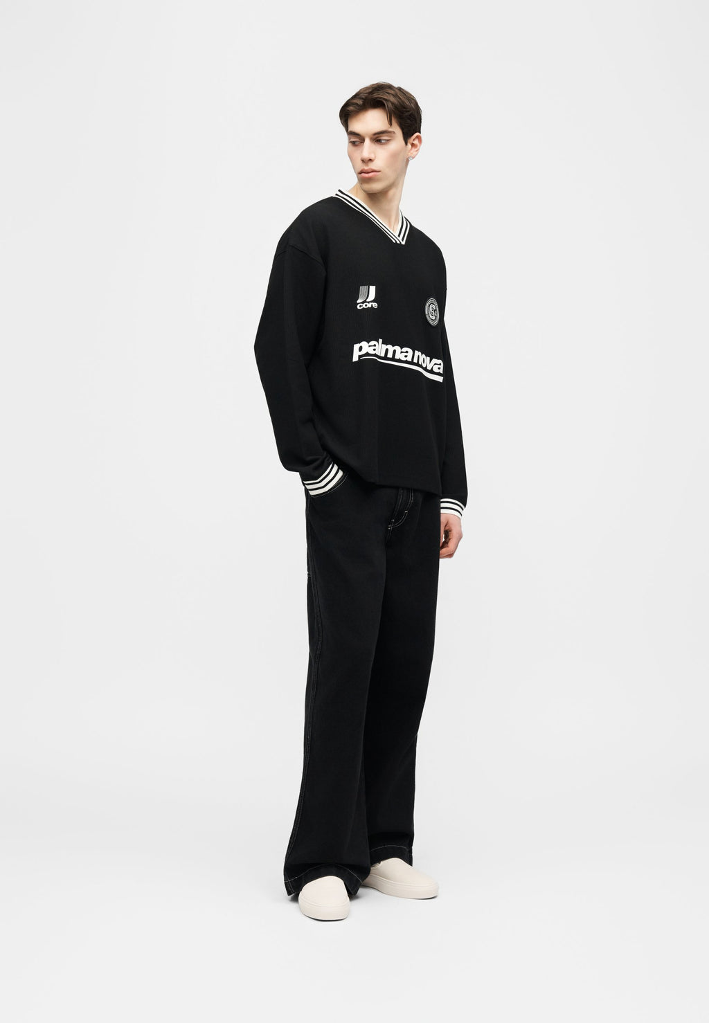 JCOCLUB FOOTBALL CREW NECK - Sweatshirt - black