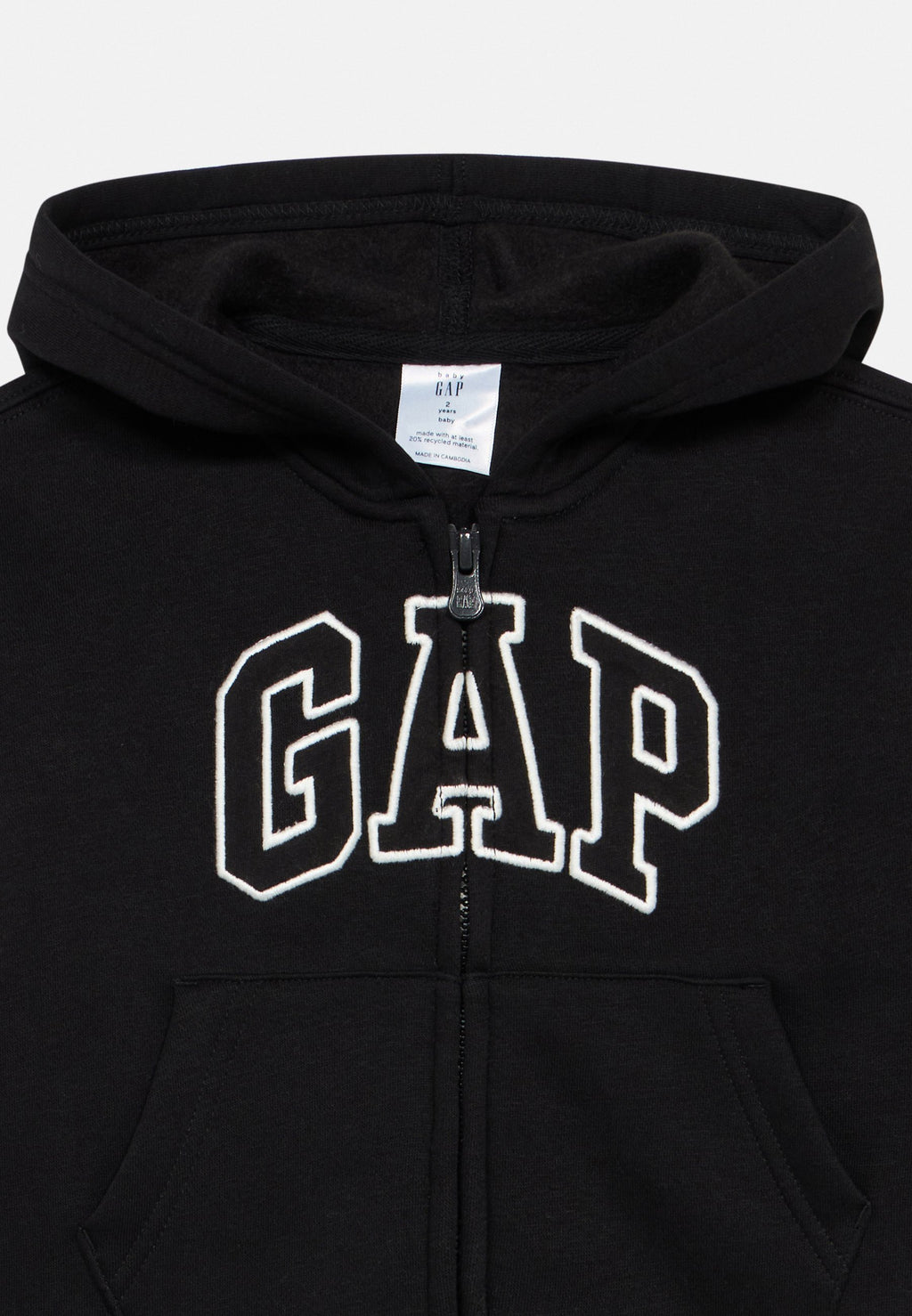 BABYGAP SWEAT À CAPUCHE ZIPPÉ À LOGO DÉCONTRACTÉ - Sweatshirt zippé - noir véritable