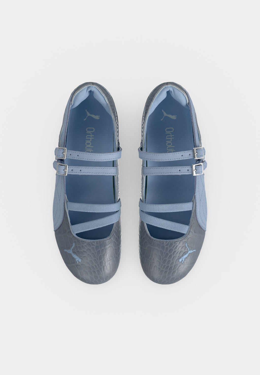 SPEEDCAT CROC - Ankle strap ballet pumps - snow mountain blue/black