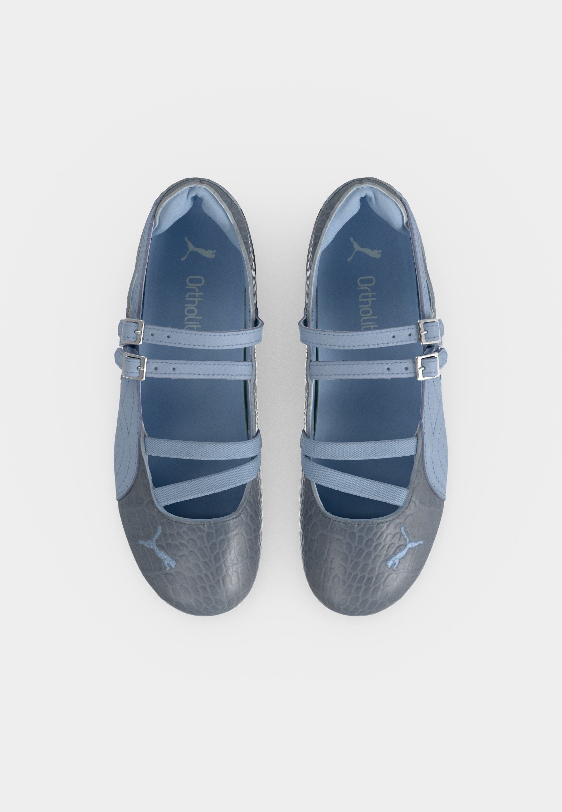 SPEEDCAT CROC - Ankle strap ballet pumps - snow mountain blue/black