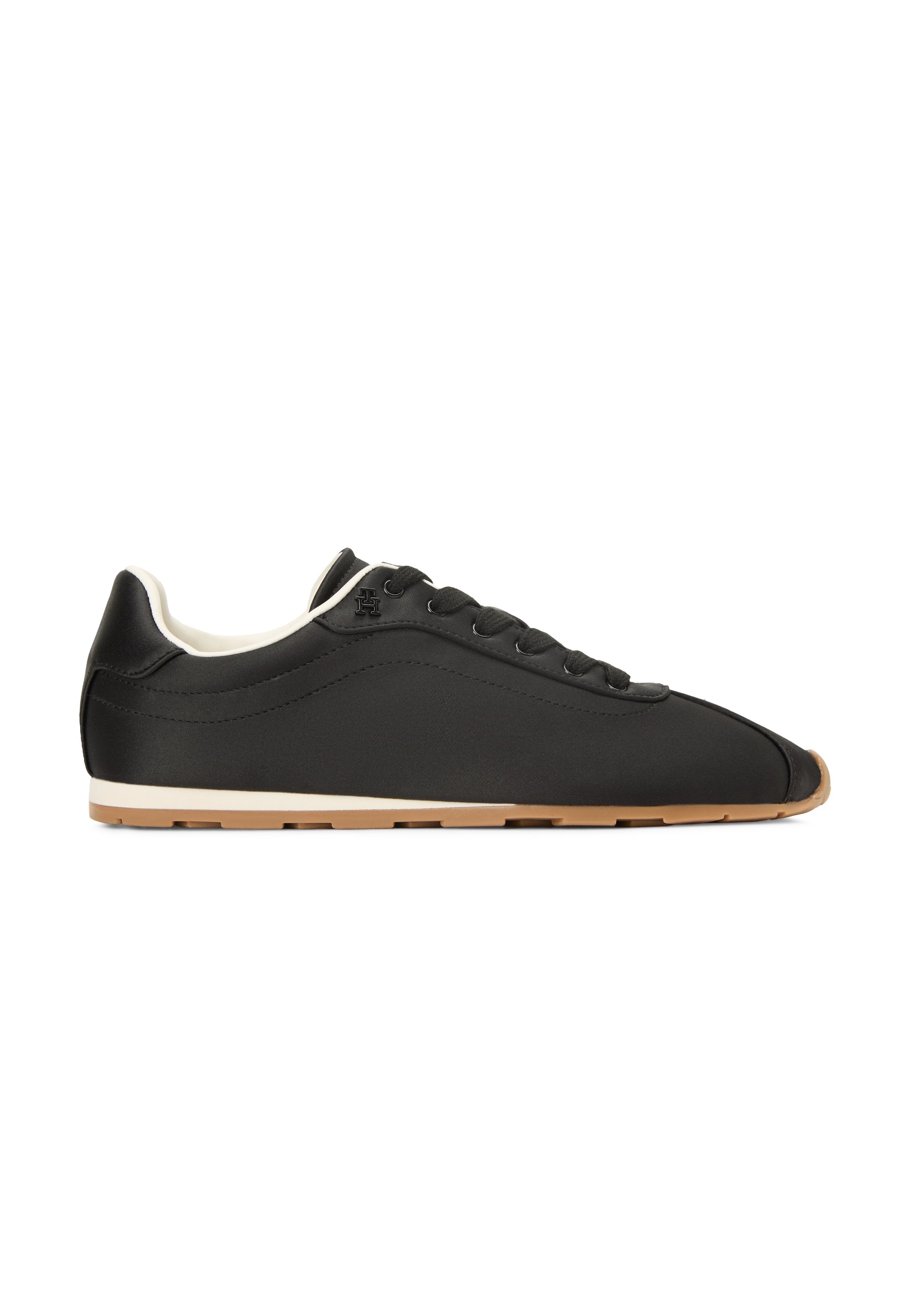 TH MONOGRAM SATIN TRAINERS - Trainers - black