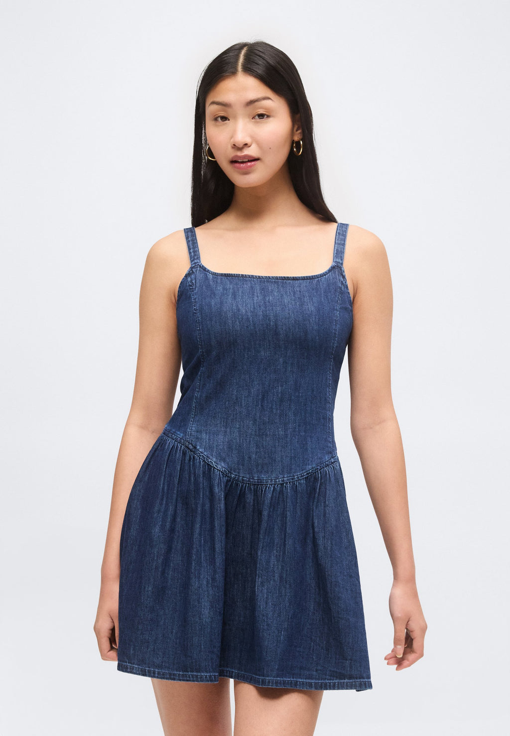DROPWAIST MINI DRESS - Denim dress - dark wash