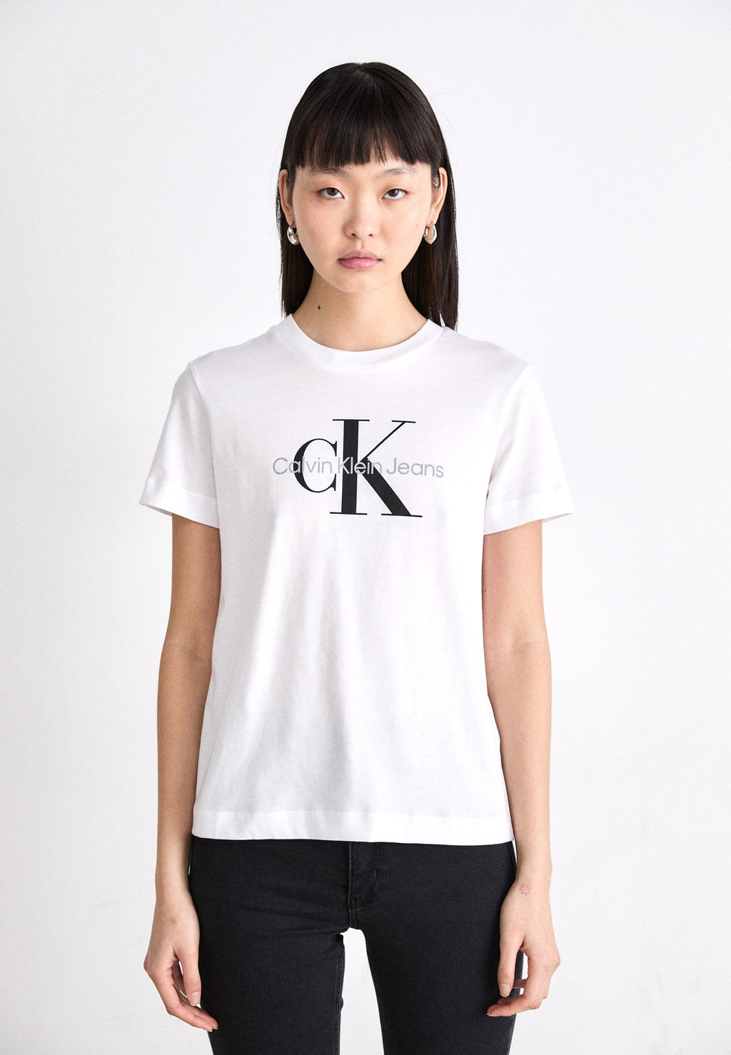 CORE MONOGRAM REGULAR - Print T-shirt - bright white