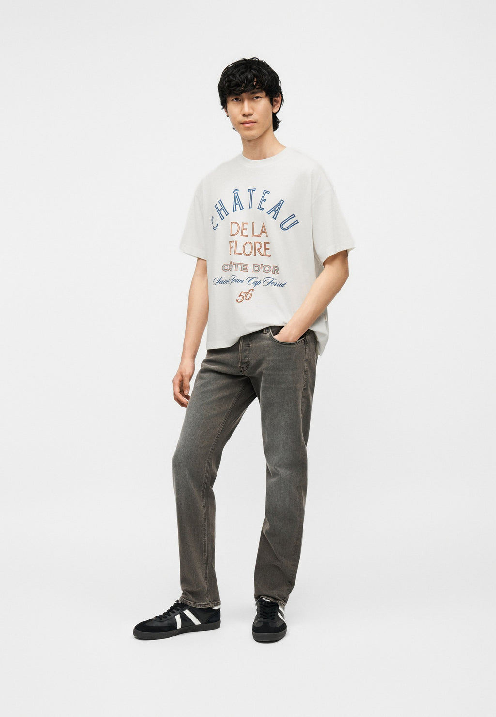 JORMENTON TYPO FRONT TEE CREW NECK - Print T-shirt - snow white