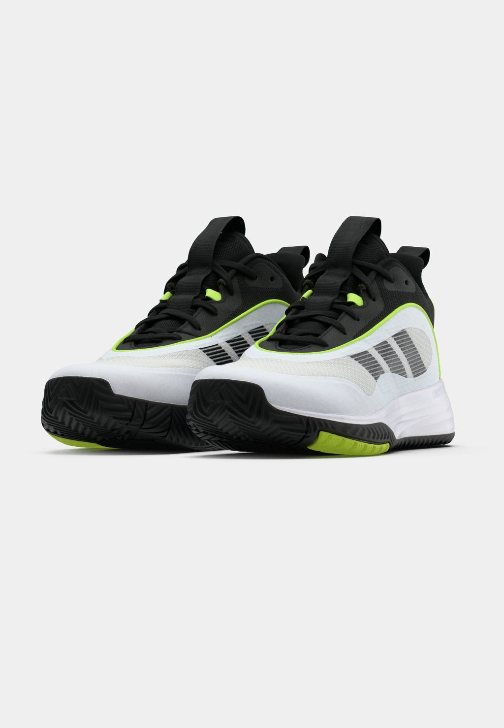 OWNTHEGAME 3.0 UNISEX - Basketball shoes - footwear white/core black/lucid lemon