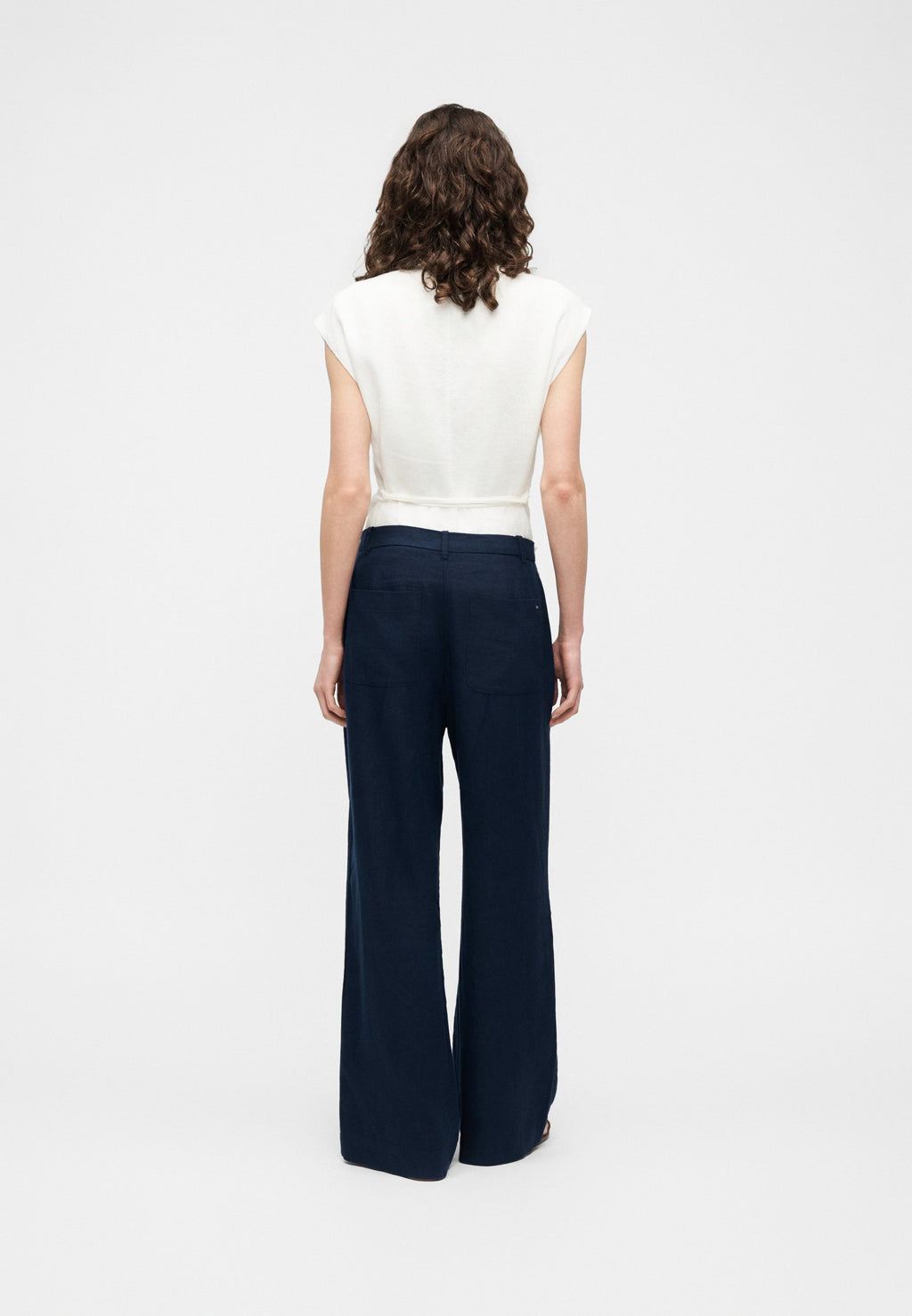 TAILORED WIDE LEG - Trousers - dark night navy