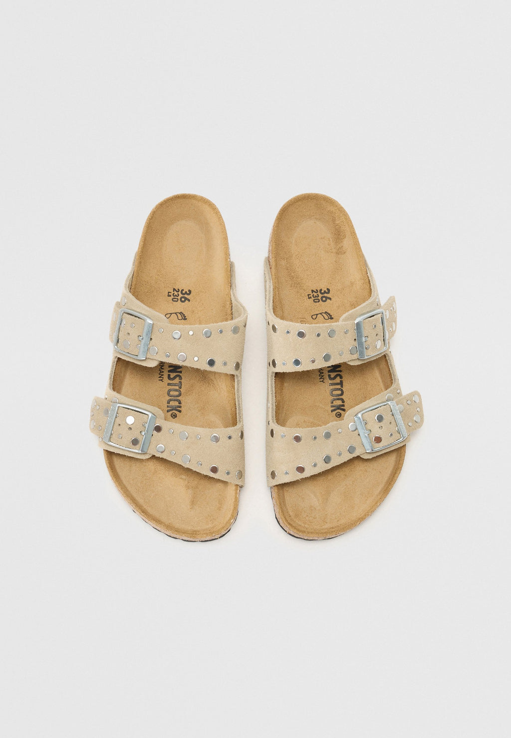 ARIZONA RIVET LEVE NARROW - Sandals - taupe