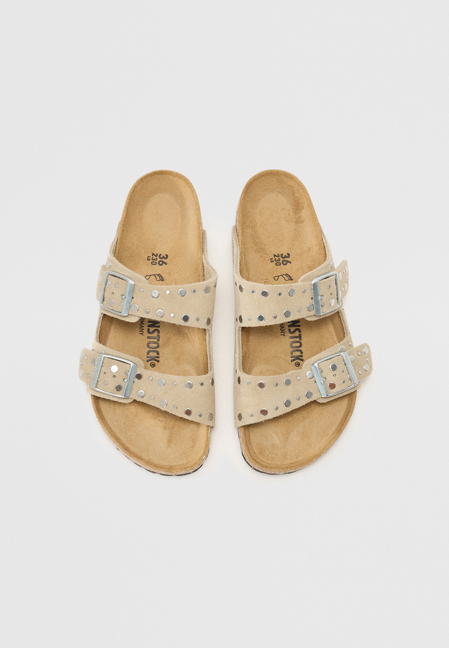 ARIZONA RIVET LEVE NARROW - Sandals - taupe