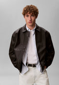 Faux leather jacket - black
