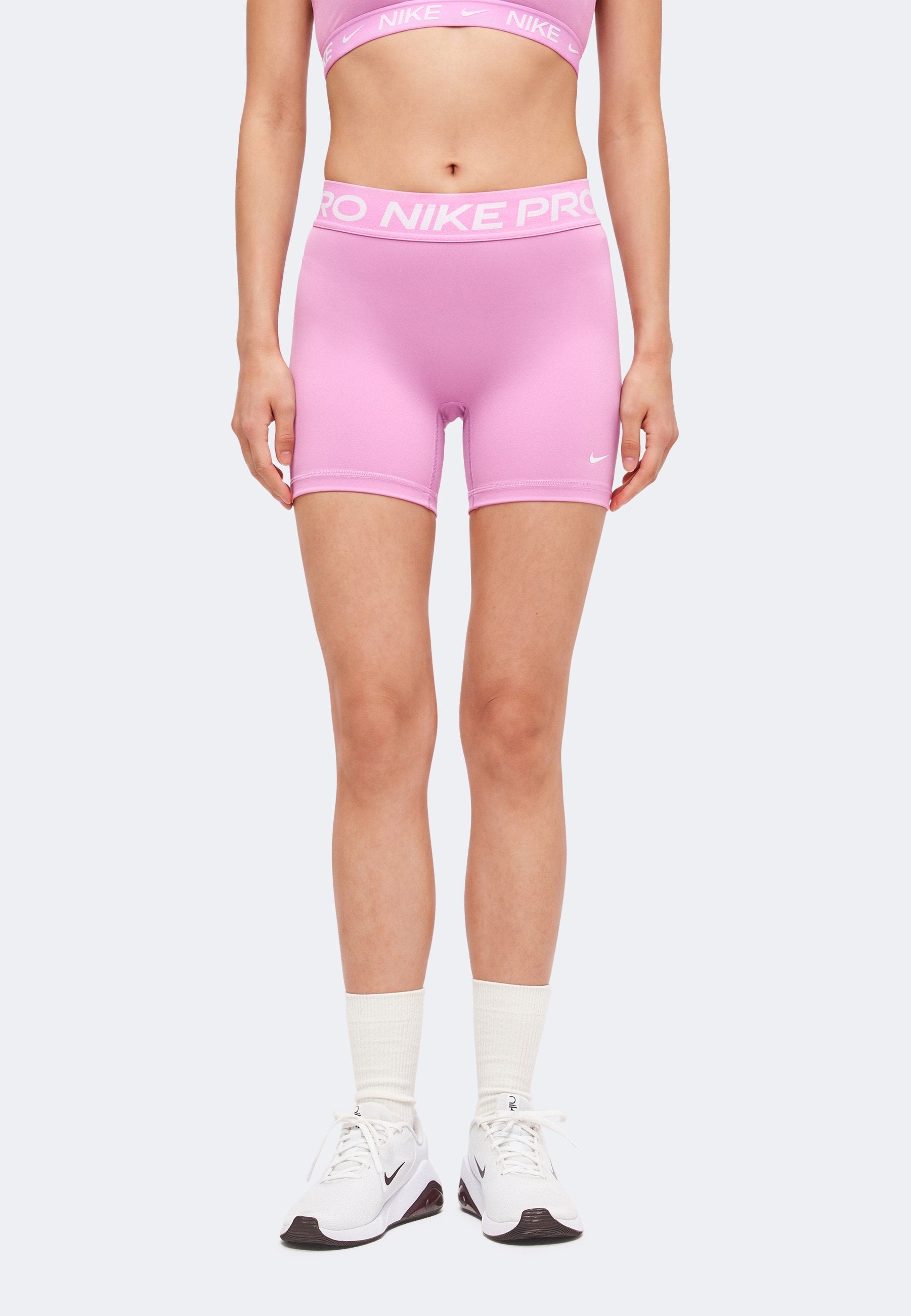 SHORT - Leggings - light magenta/white