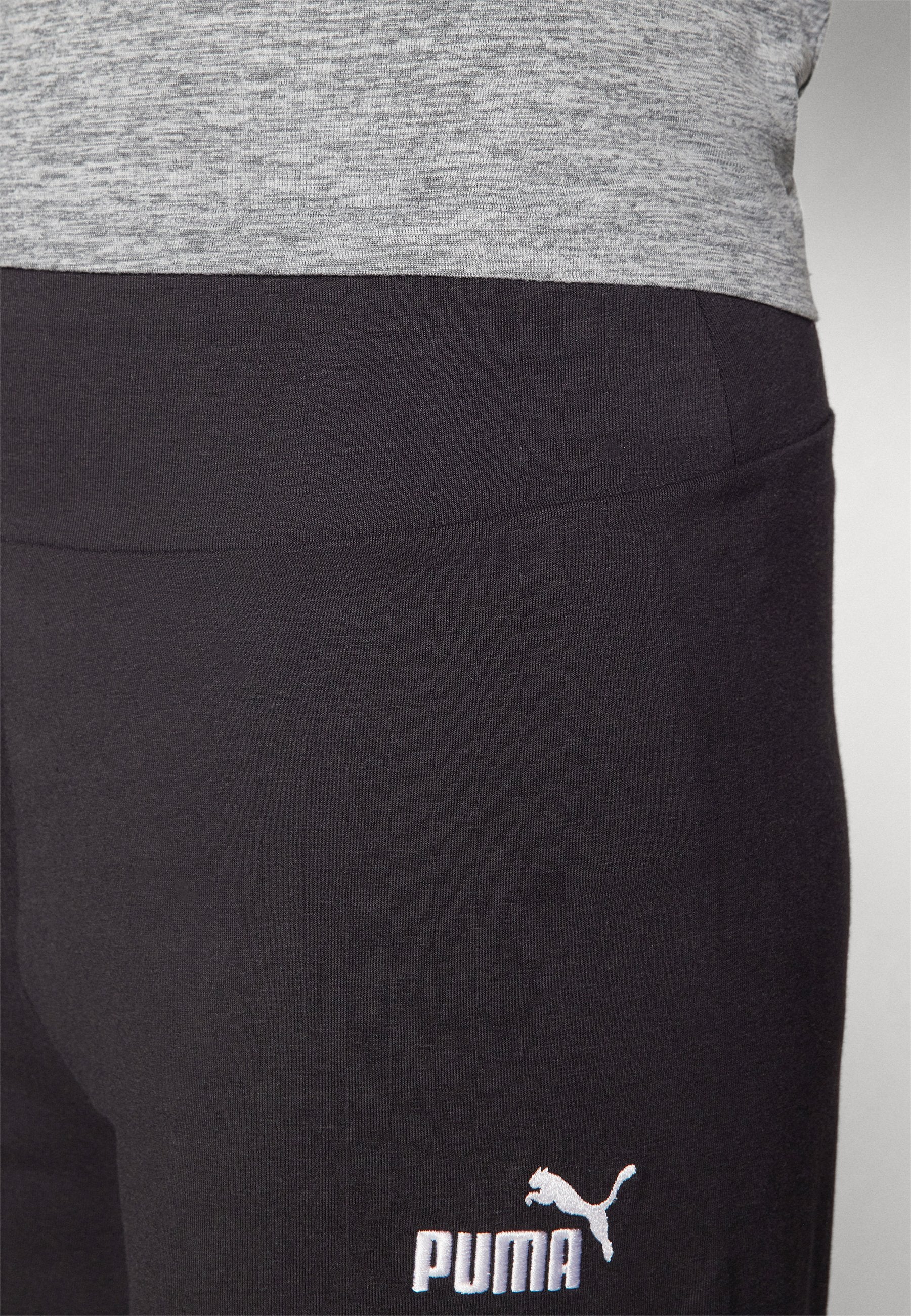 SMALL LOGO HIGH WAIST STRAIGHT LEGGINGS - Tracksuit bottoms - black