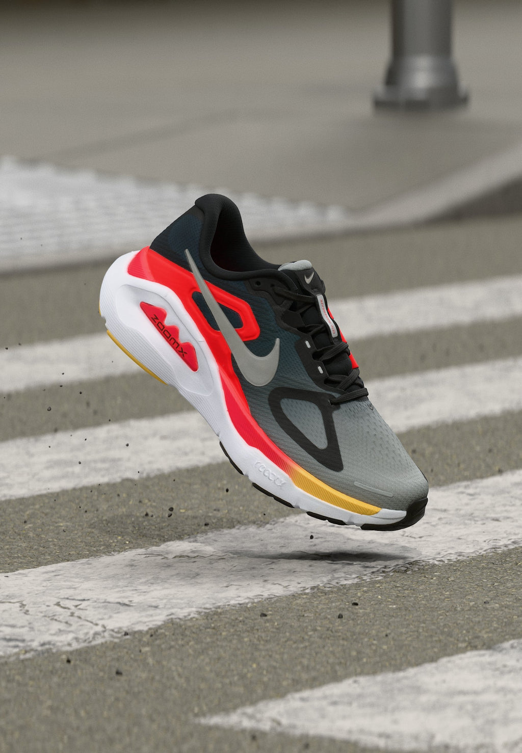 STRUCTURE PLUS - Road running shoes - black/silver-coloured/light smoke grey