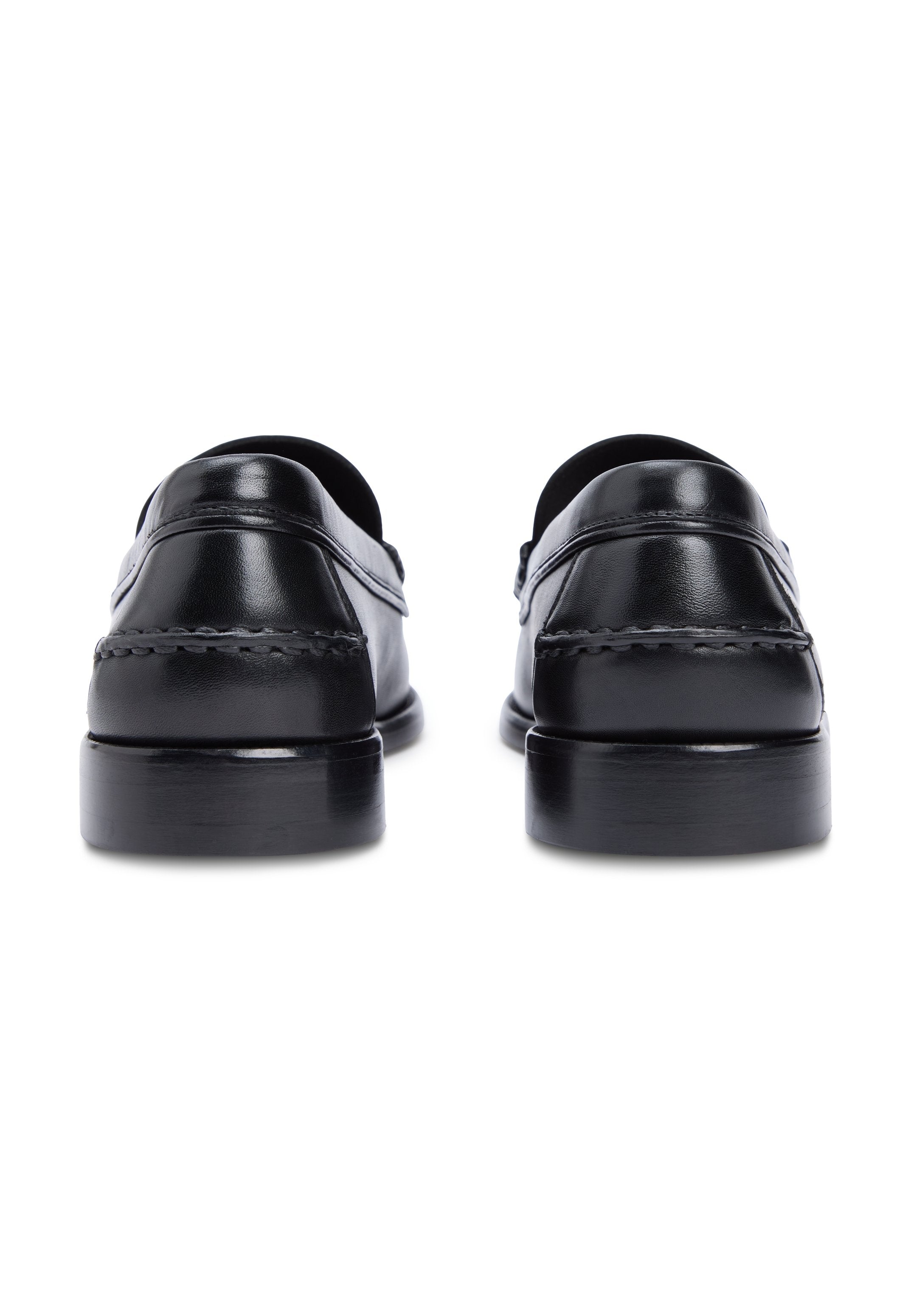 LEATHER COLOUR-BLOCKED LOAFERS - Slip-ons - black