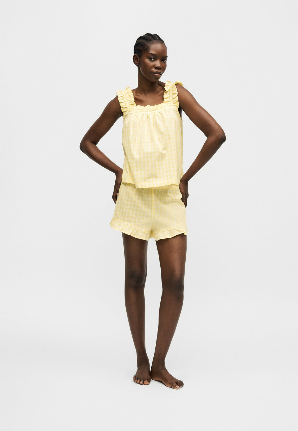 FASHION RUFFLE TANK - Pyjama top - yellow