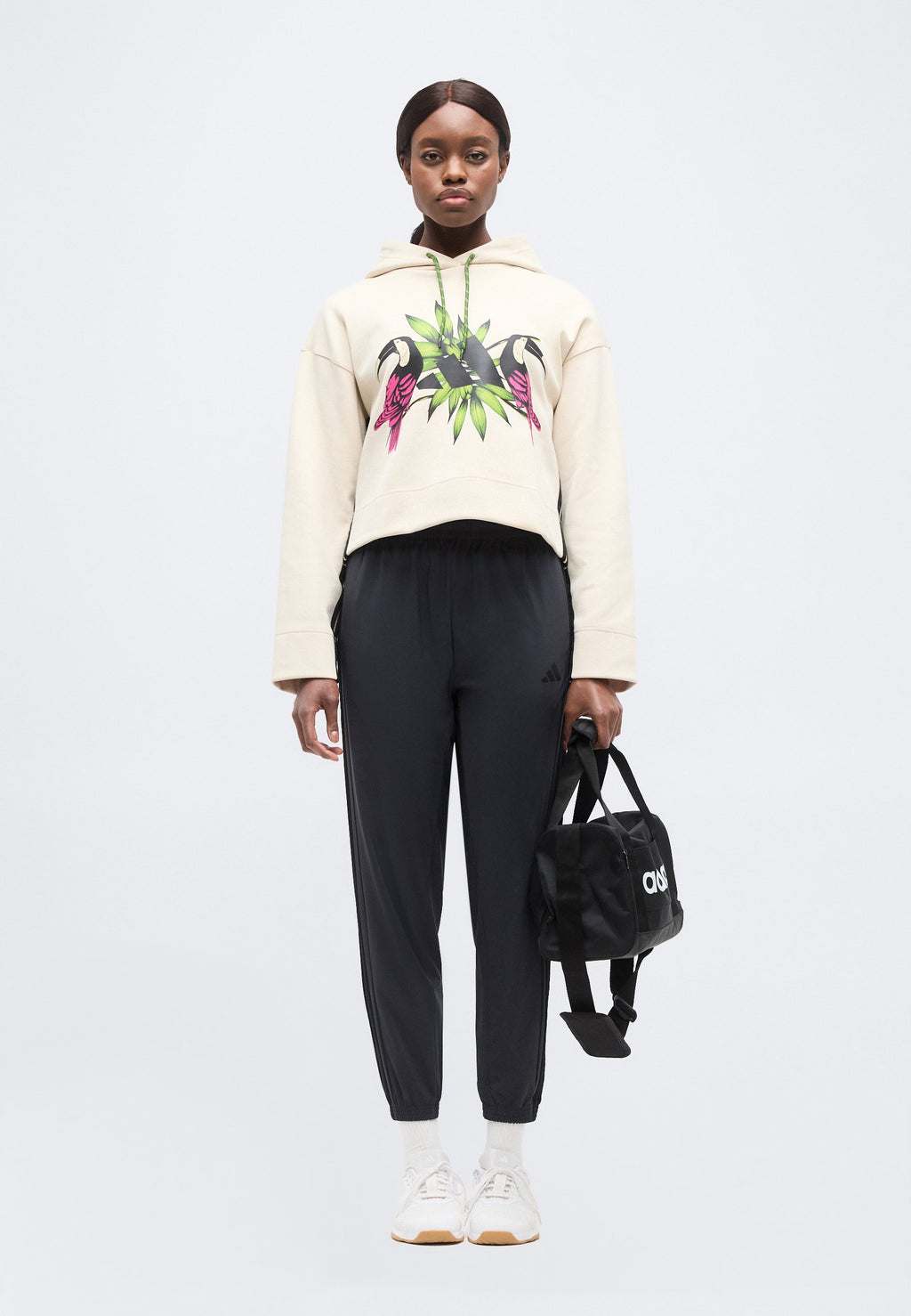 ADIDAS X FARM RIO - Hoodie - beige/black