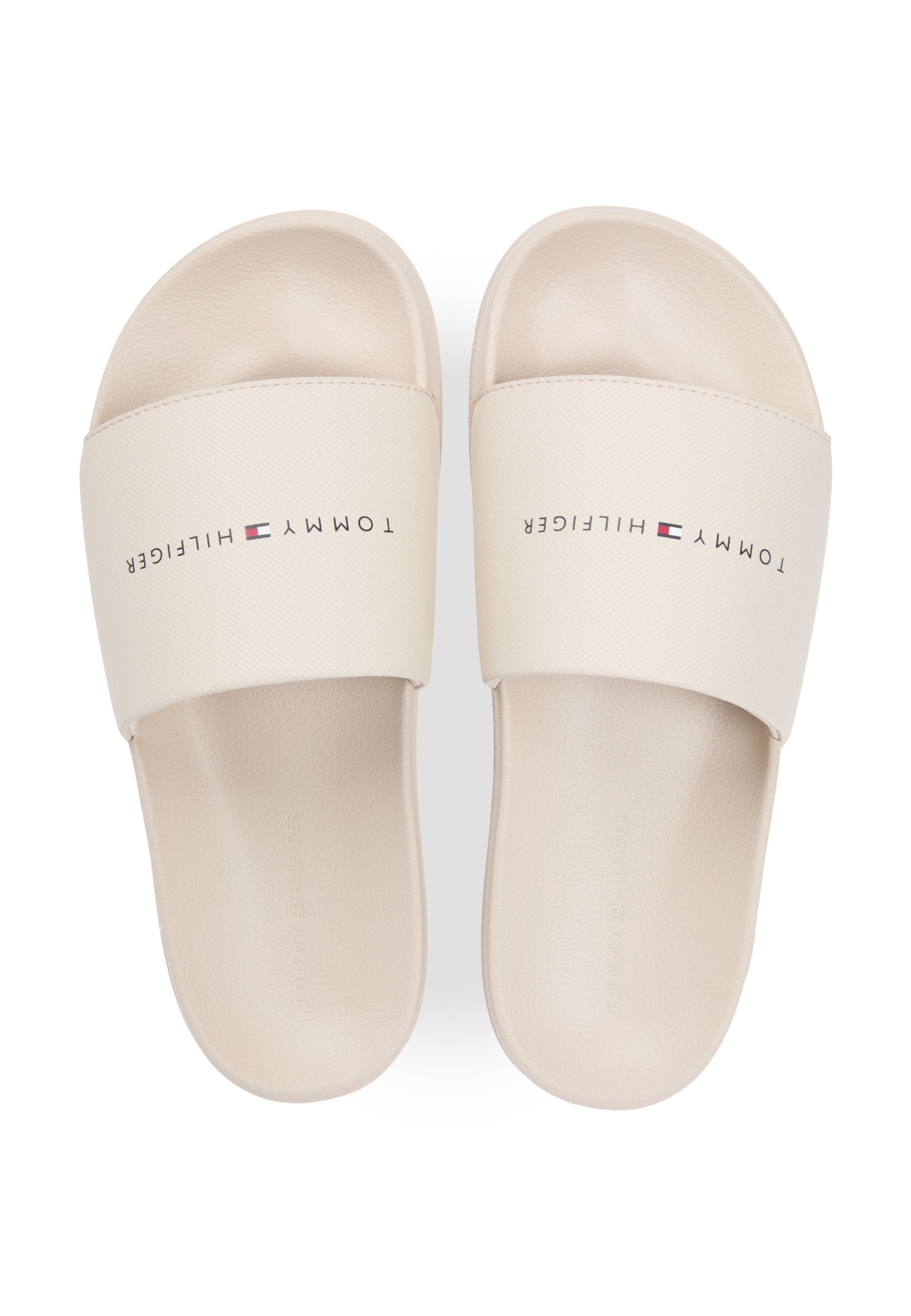 LOGO TEXTURED POOL SLIDES - Pool slides - classic beige