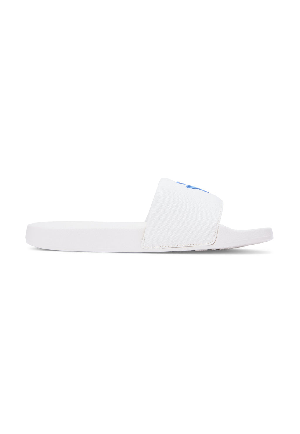 LOGO EMBROIDERY CANVAS POOL SLIDES - Pool slides - ecru