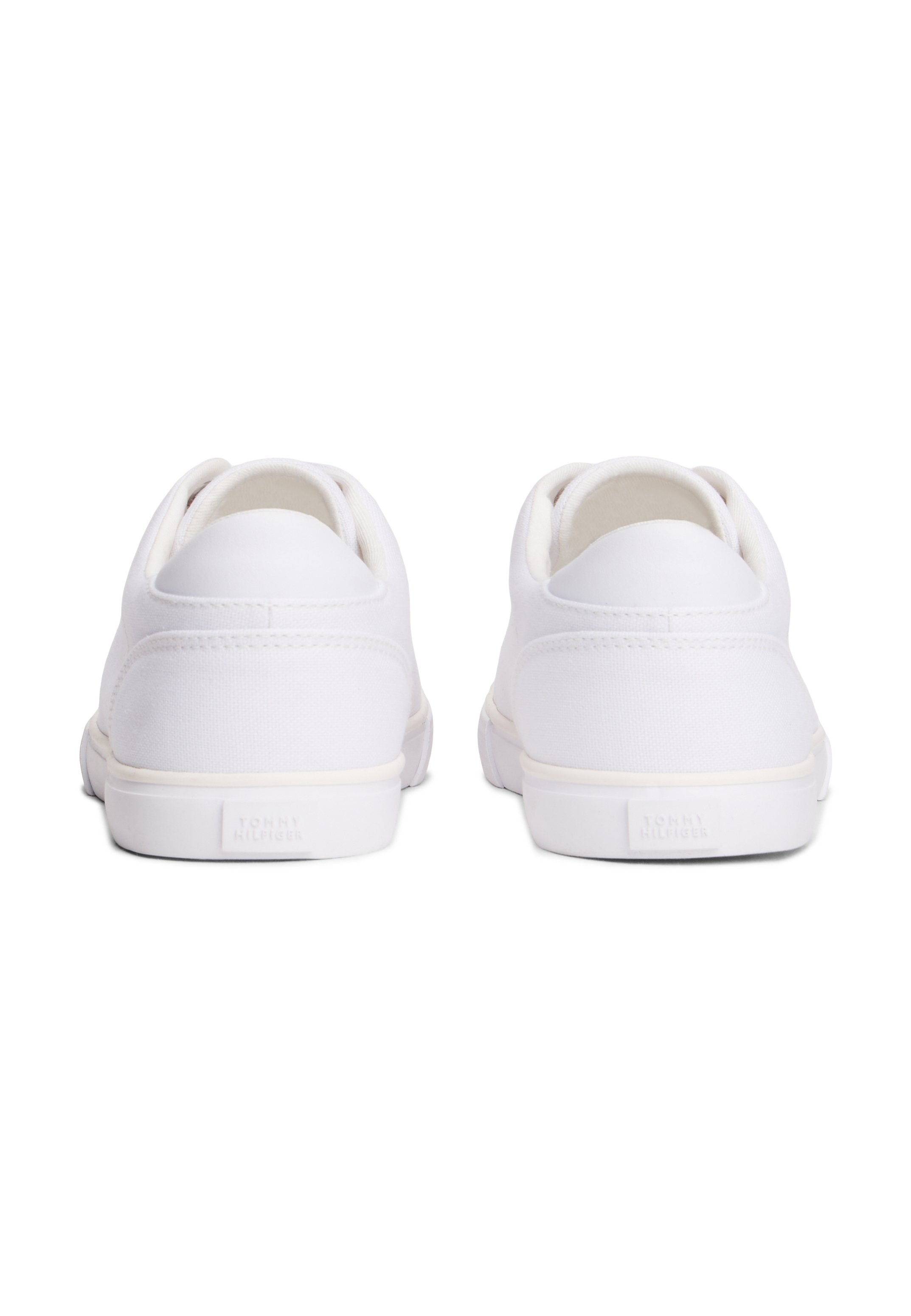 LOW PROFILE CANVAS LACE-UP TRAINERS - Trainers - white