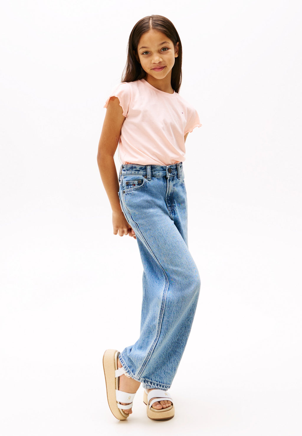 ESSENTIAL RUFFLE SLEEVE SLIM JERSEY T-SHIRT - Basic T-shirt - coral ice