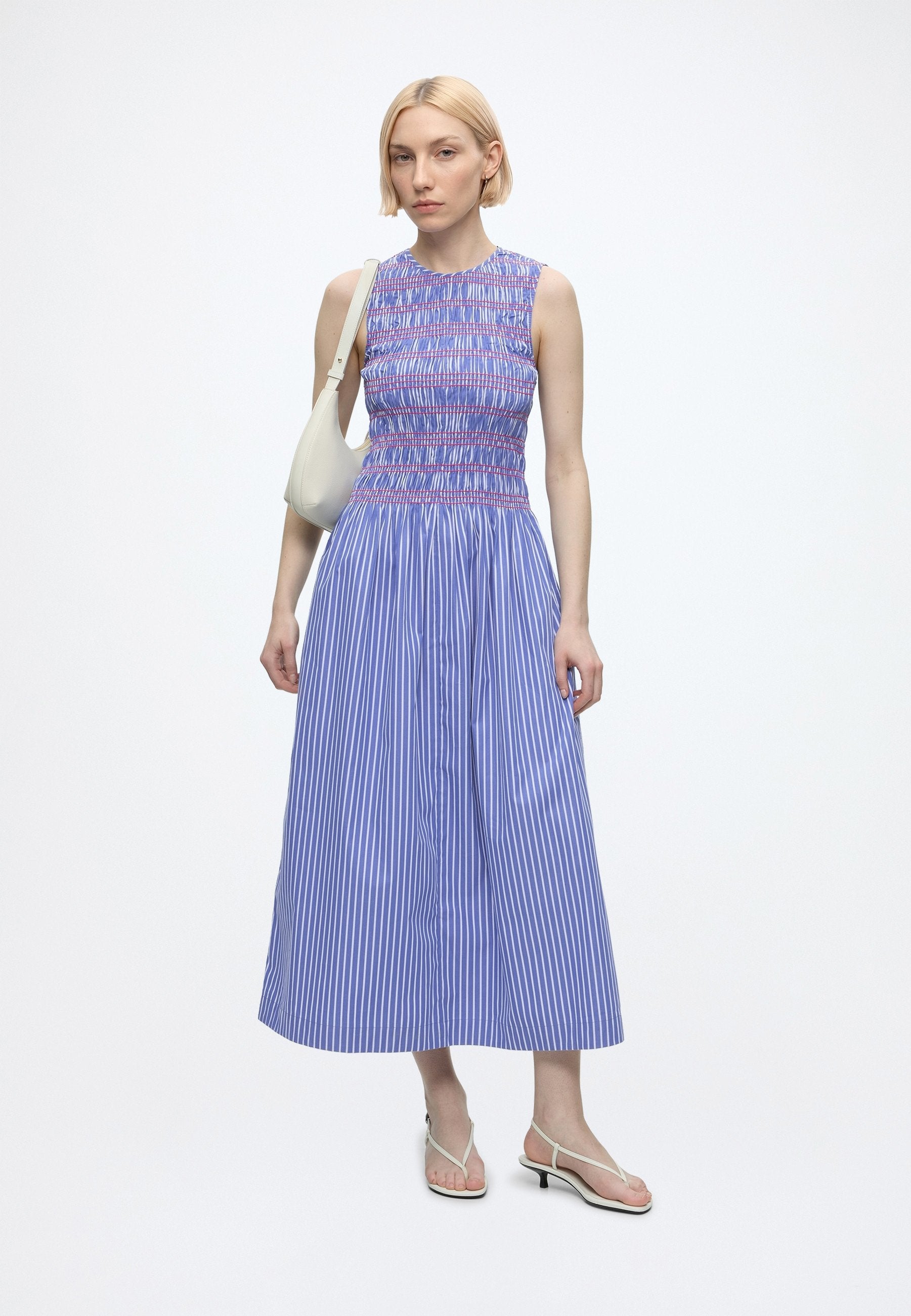 SMOCKING STRIPE MIDI  - Day dress - stacking stp/ verona blue