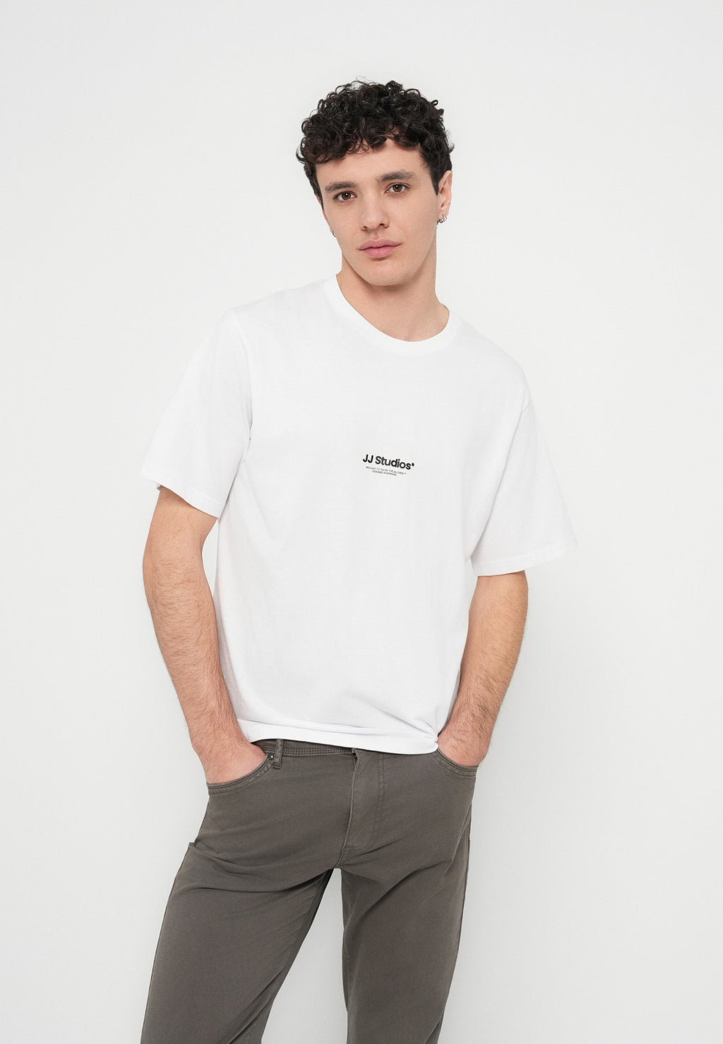 JJESOHO TEE SS CREW NECK NOOS - Print T-shirt - white
