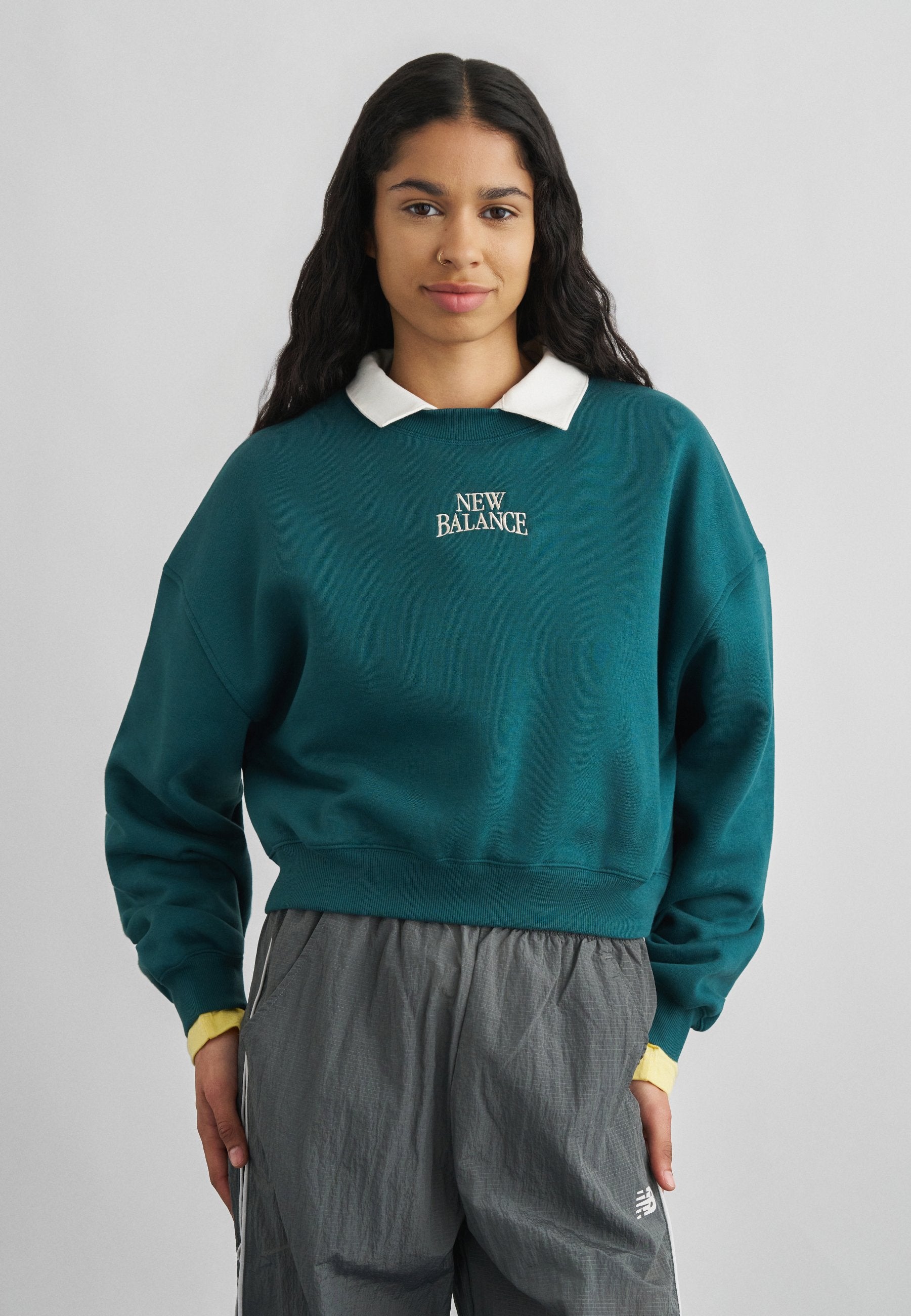 LINEAR HERITAGE CREW - Sweatshirt - medusa green