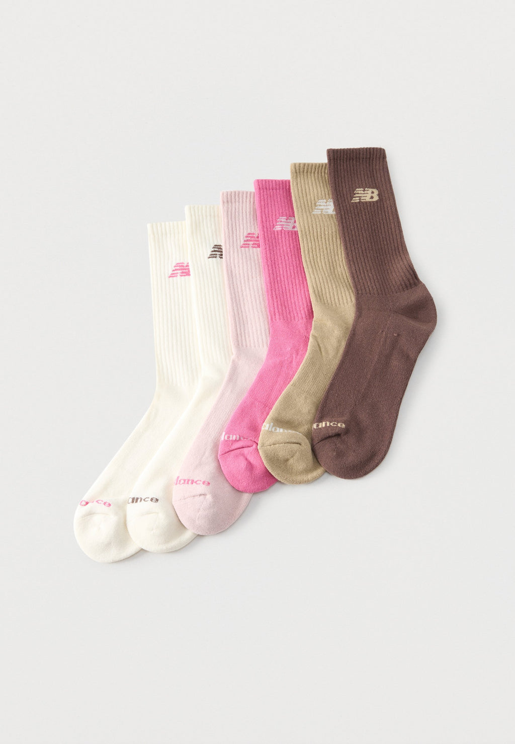 حزمة 6 SOCKS SEASONAL CREW UNISEX - جوارب - وردي فاتح/وردي/أبيض