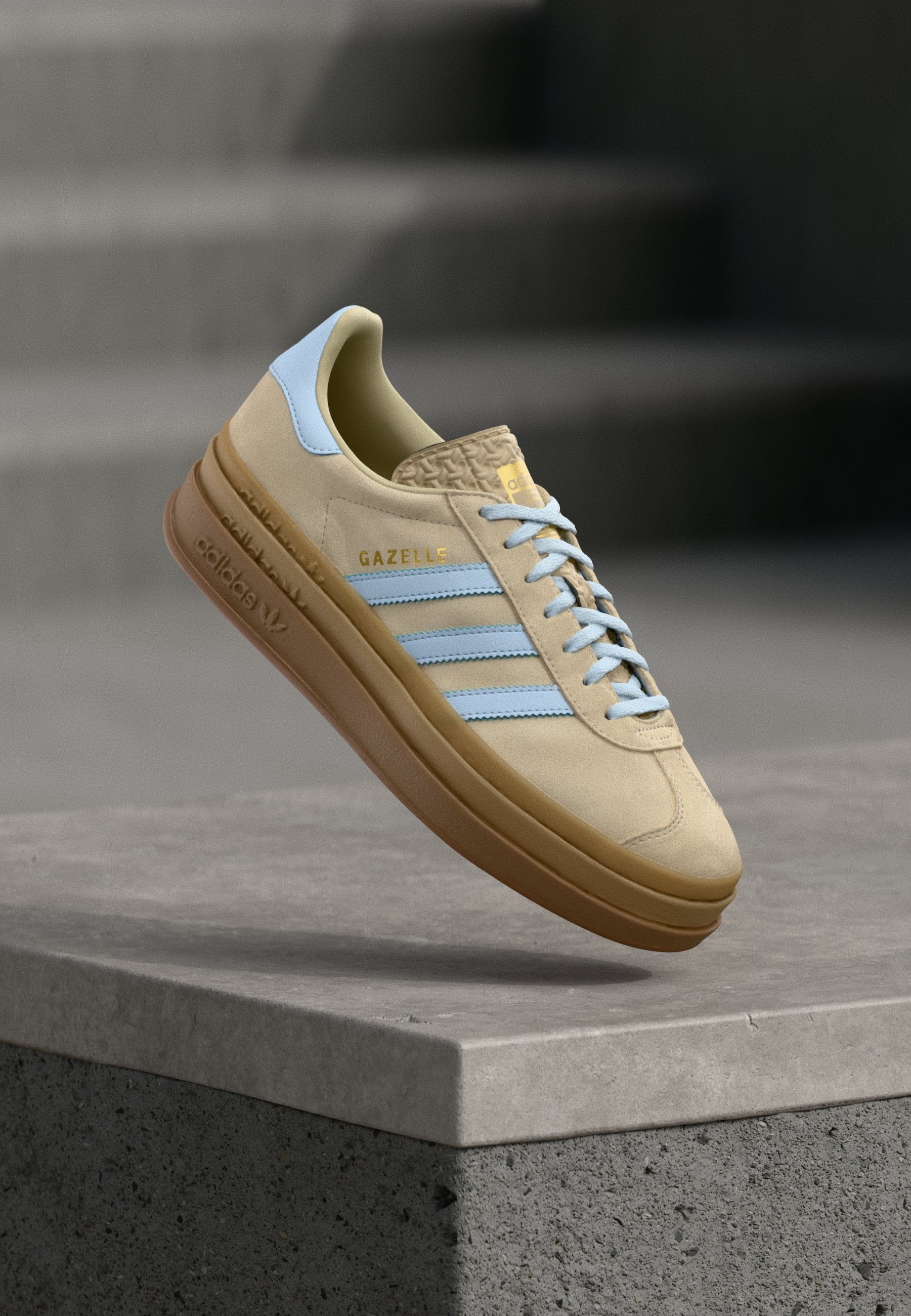 GAZELLE BOLD - Trainers - stone khaki/crystal sky/gold-coloured metallic