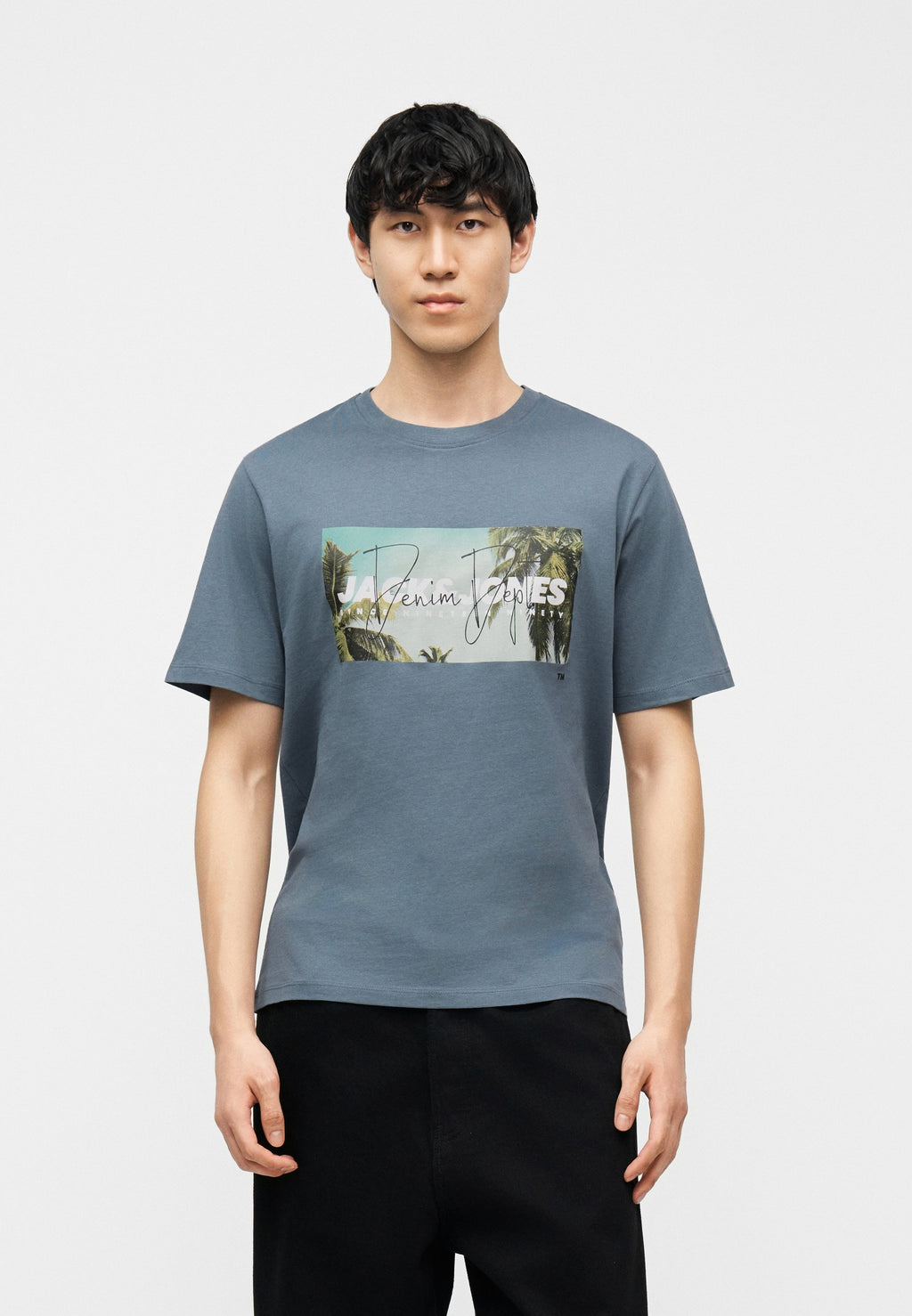 JJINDIANA TEE CREW NECK - Print T-shirt - blue mirage