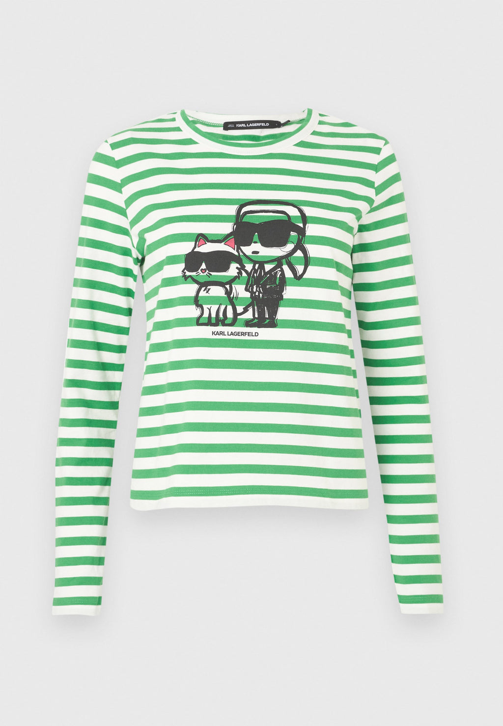 IKON STRIPE LONG-SLEEVED - Haut à manches longues - cannoli cream/fern green