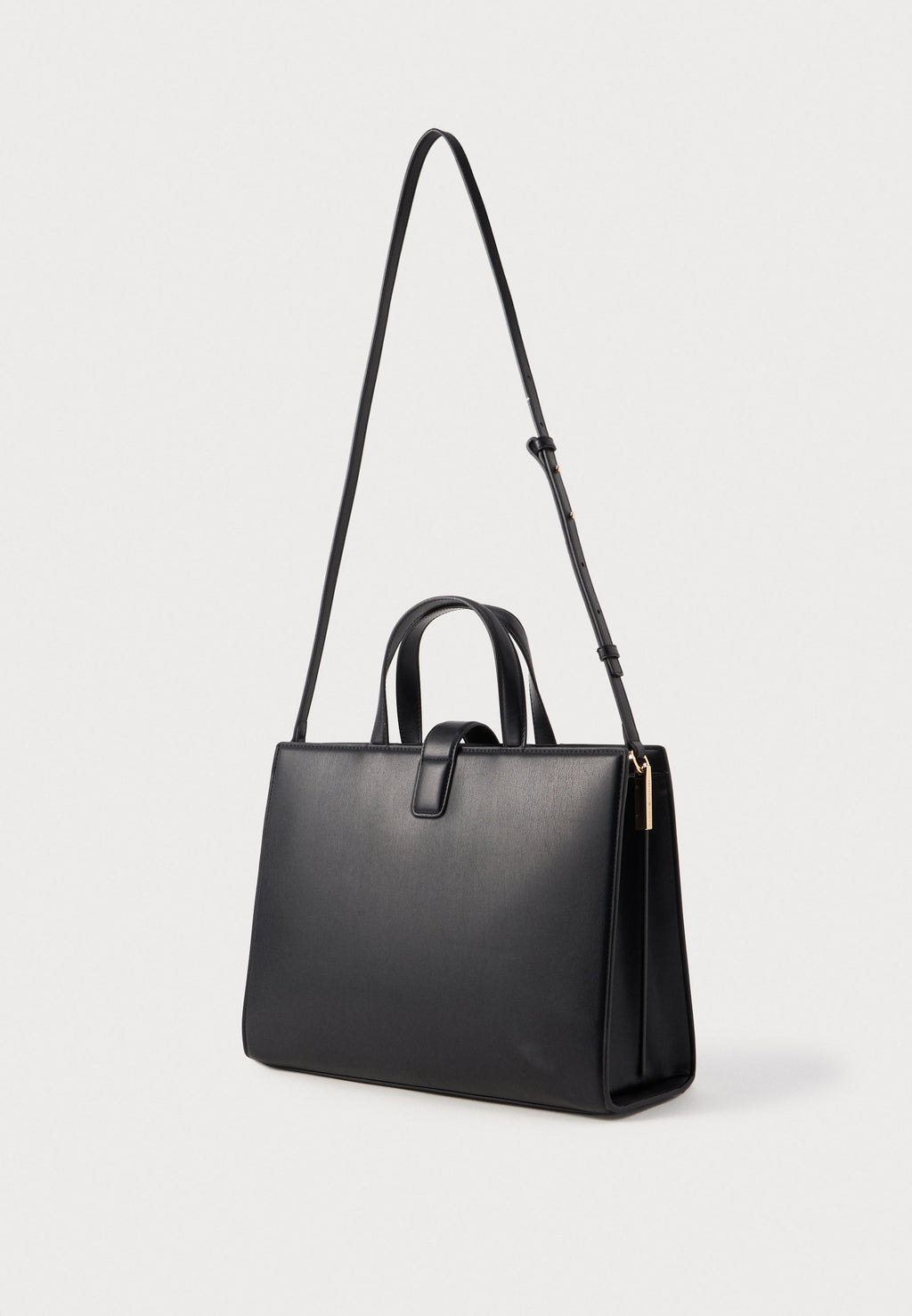 HERITAGE TH MONOGRAM PLAQUE SATCHEL - Cross body bag - black