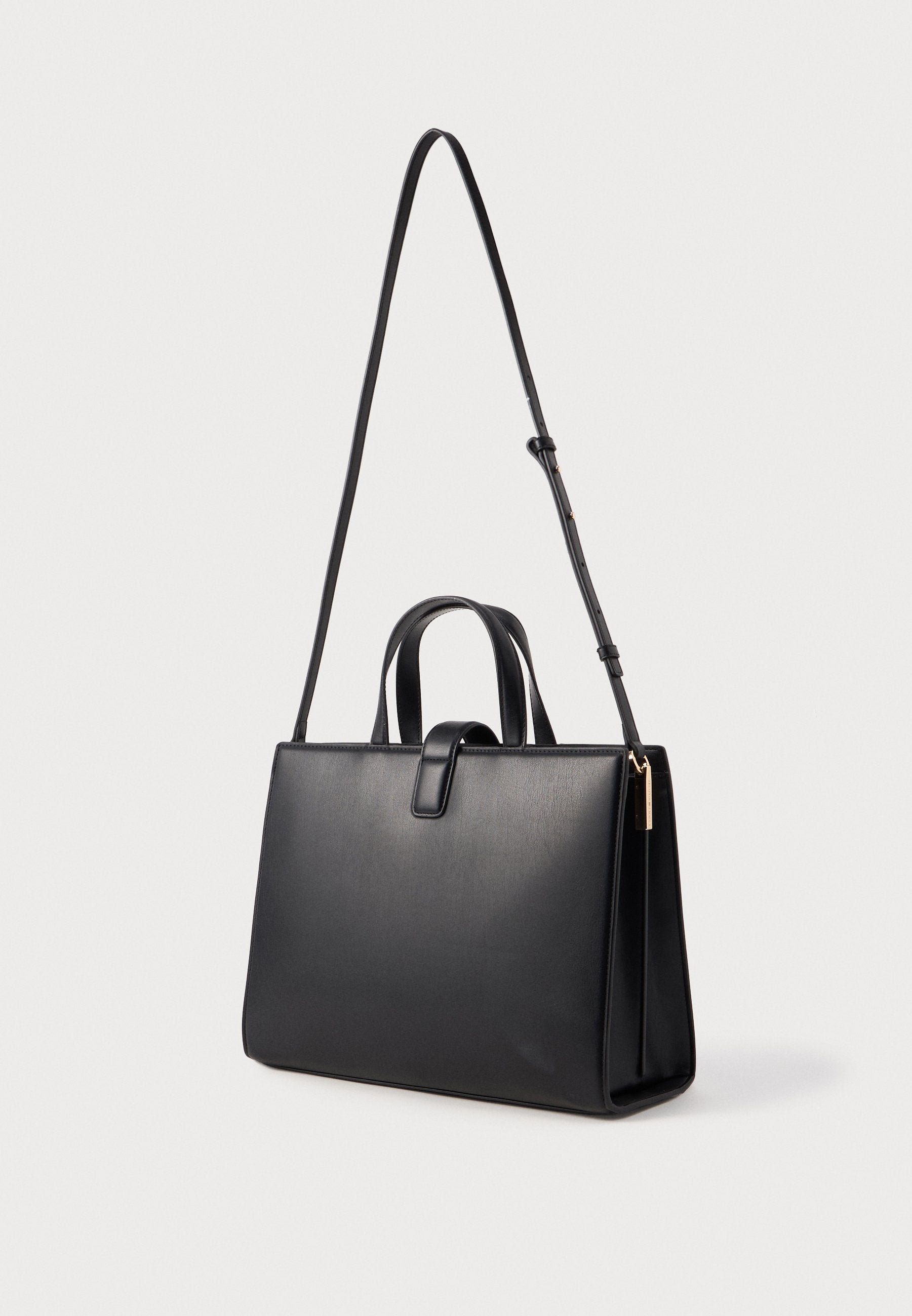 HERITAGE TH MONOGRAM PLAQUE SATCHEL - Cross body bag - black