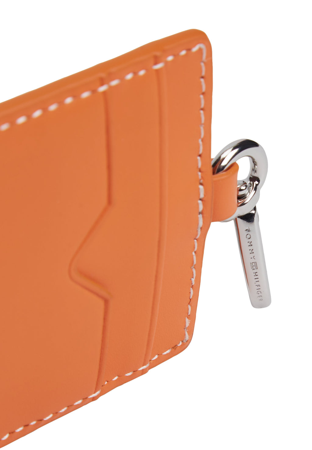 LEATHER CLIP-ON CARD HOLDER - Wallet - orange thunder