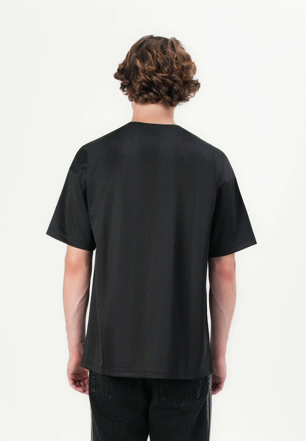 JACQUARD JERSEY - Print T-shirt - black/signal green