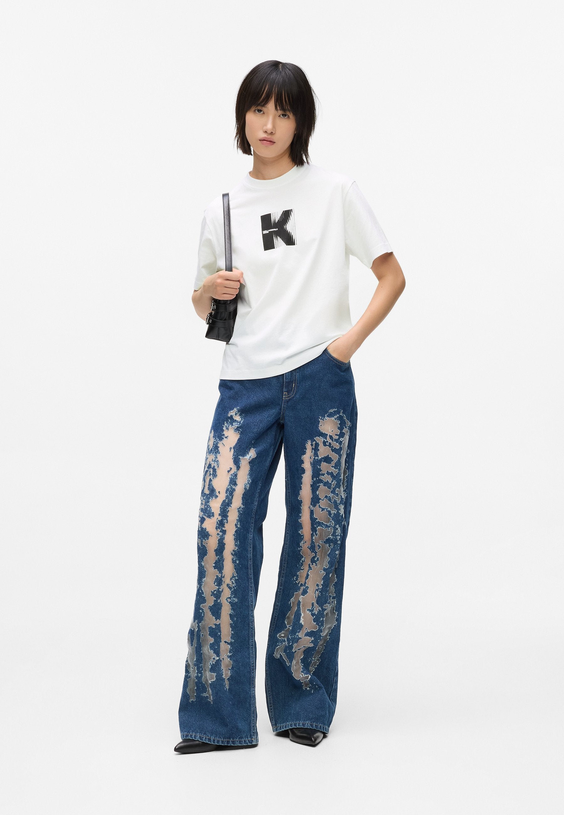 LOGO TEE - Print T-shirt - white