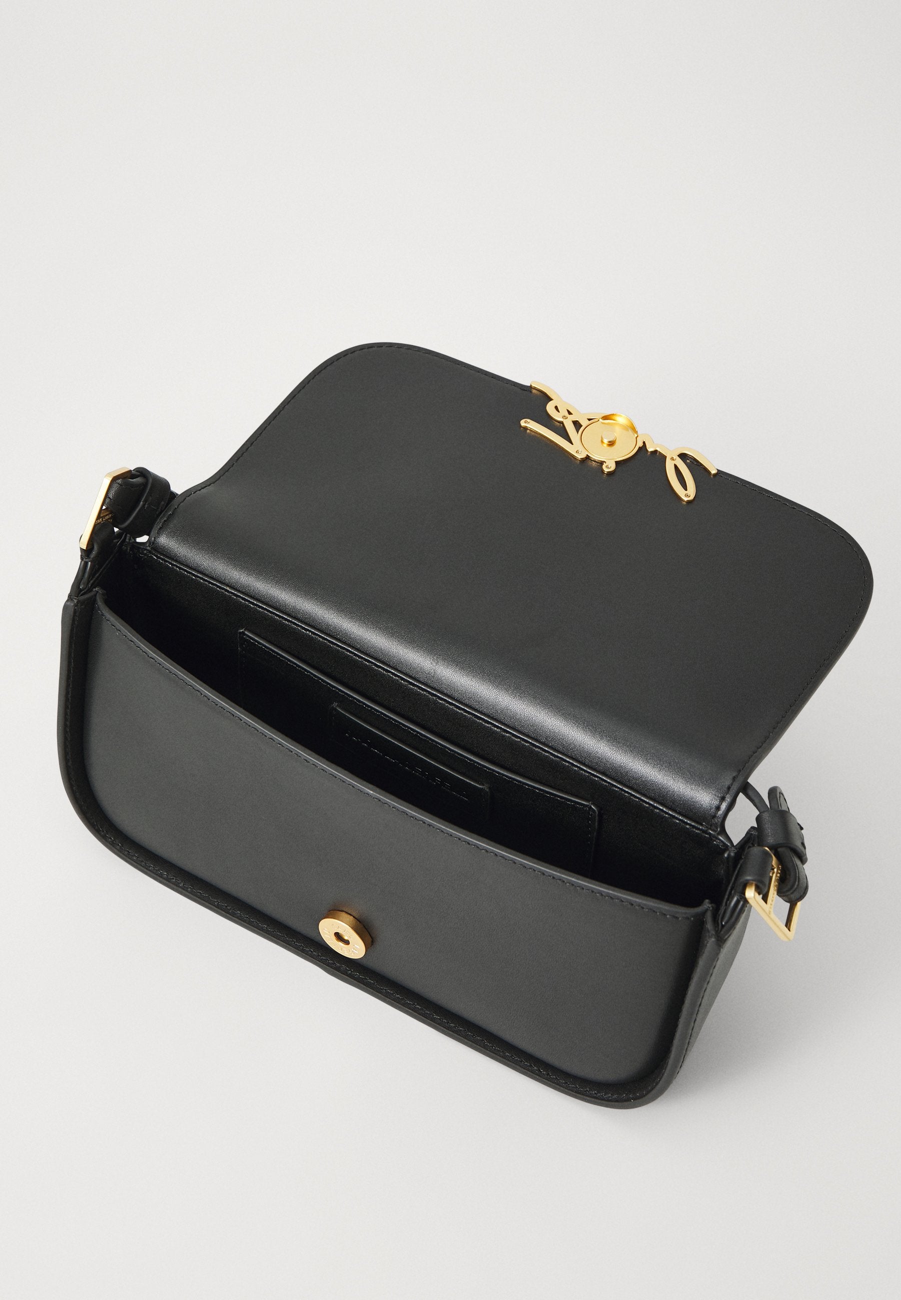 SIGNATURE CROSSBODY - Handbag - black/vibration gold