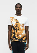 BAROCCO  - Print T-shirt - whit/black/gold-coloured