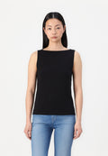 BOAT NECK TANK - Top - true black
