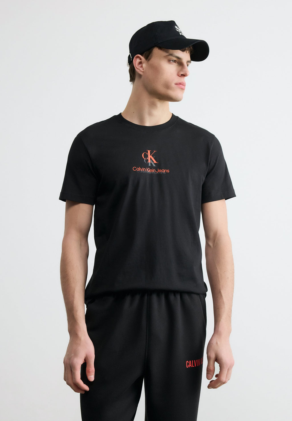 SHADOW LOGO TEE - Print T-shirt - black