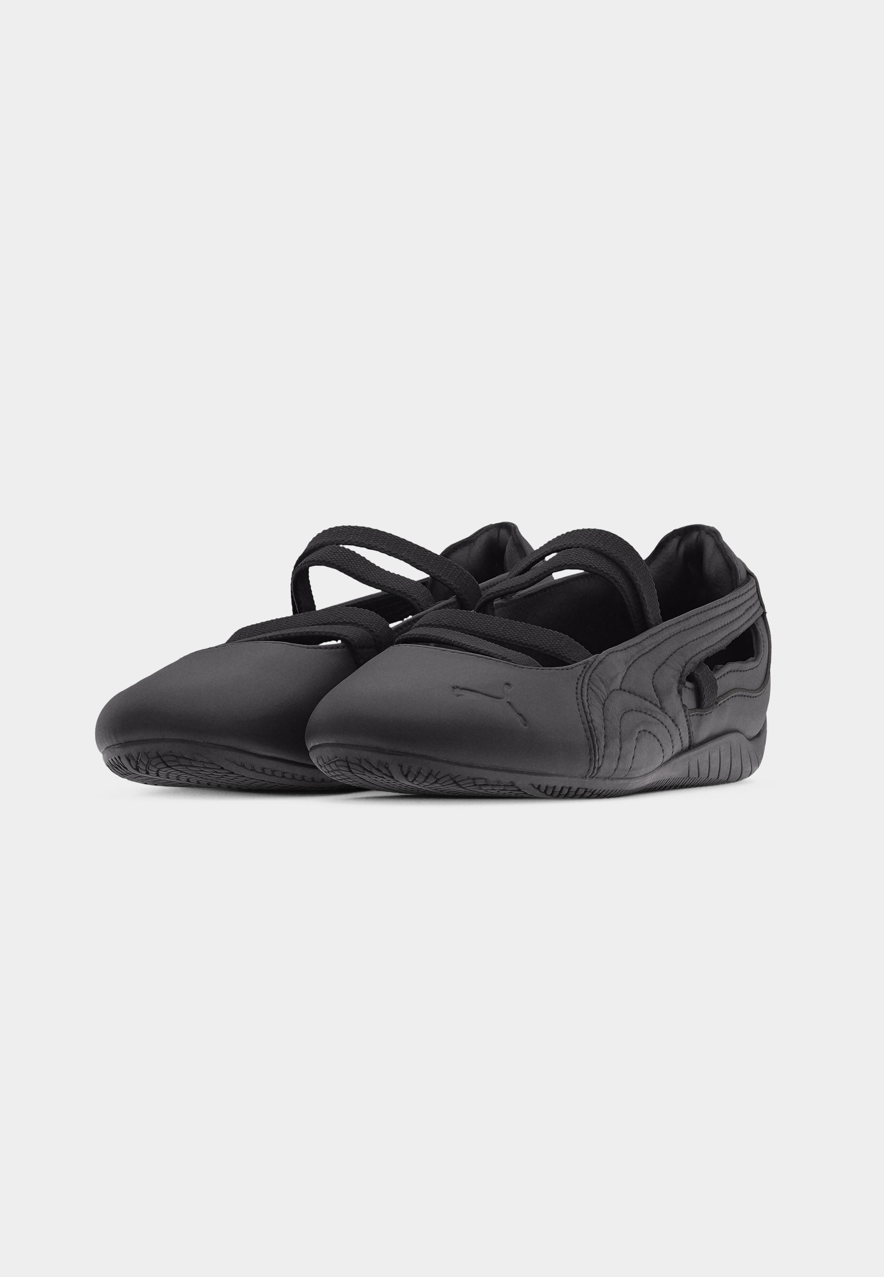 SPEEDCAT BALLET LTHR WNS - Ankle strap ballet pumps - black