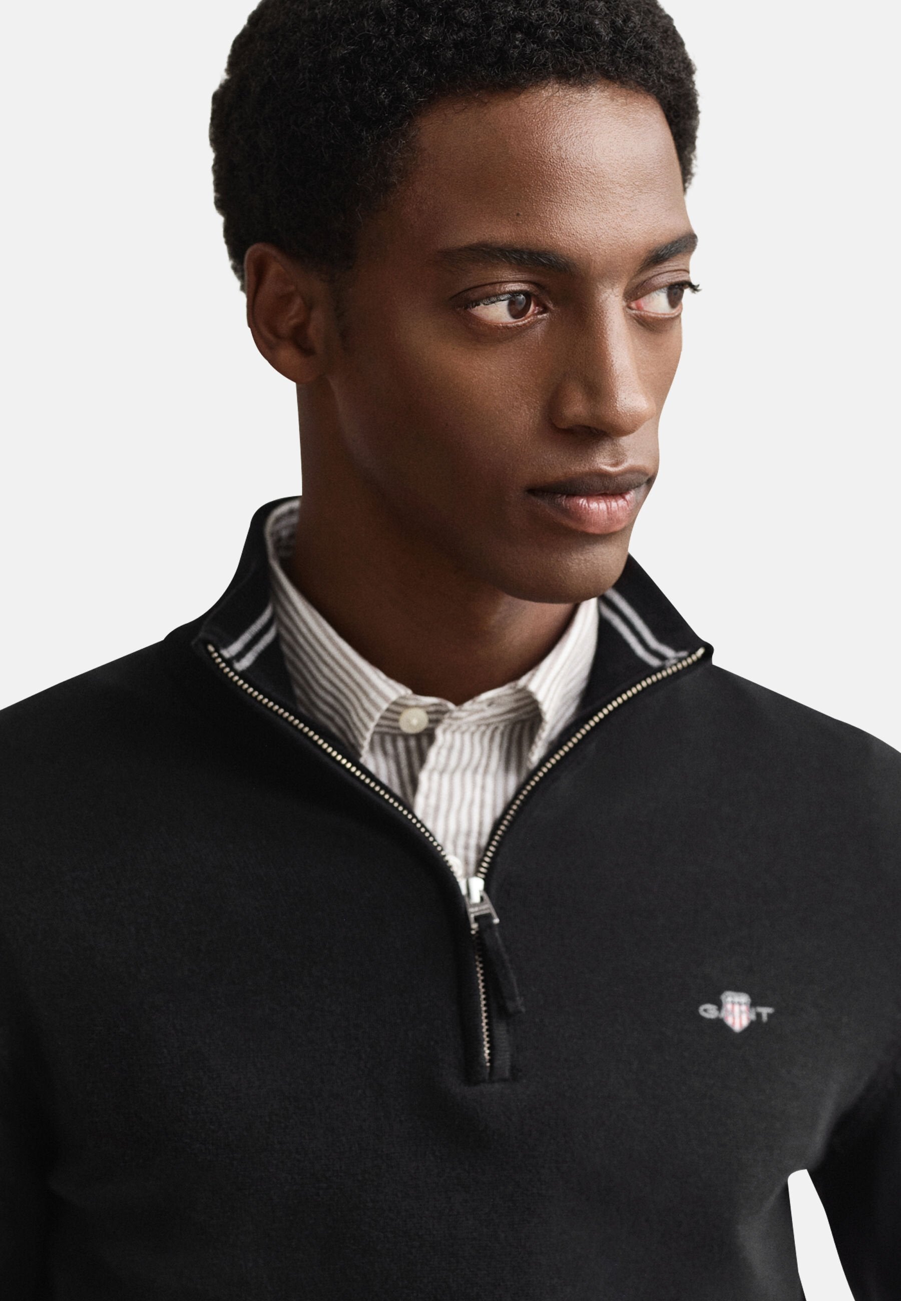 CLASSIC COTTON HALF ZIP - Jumper - black