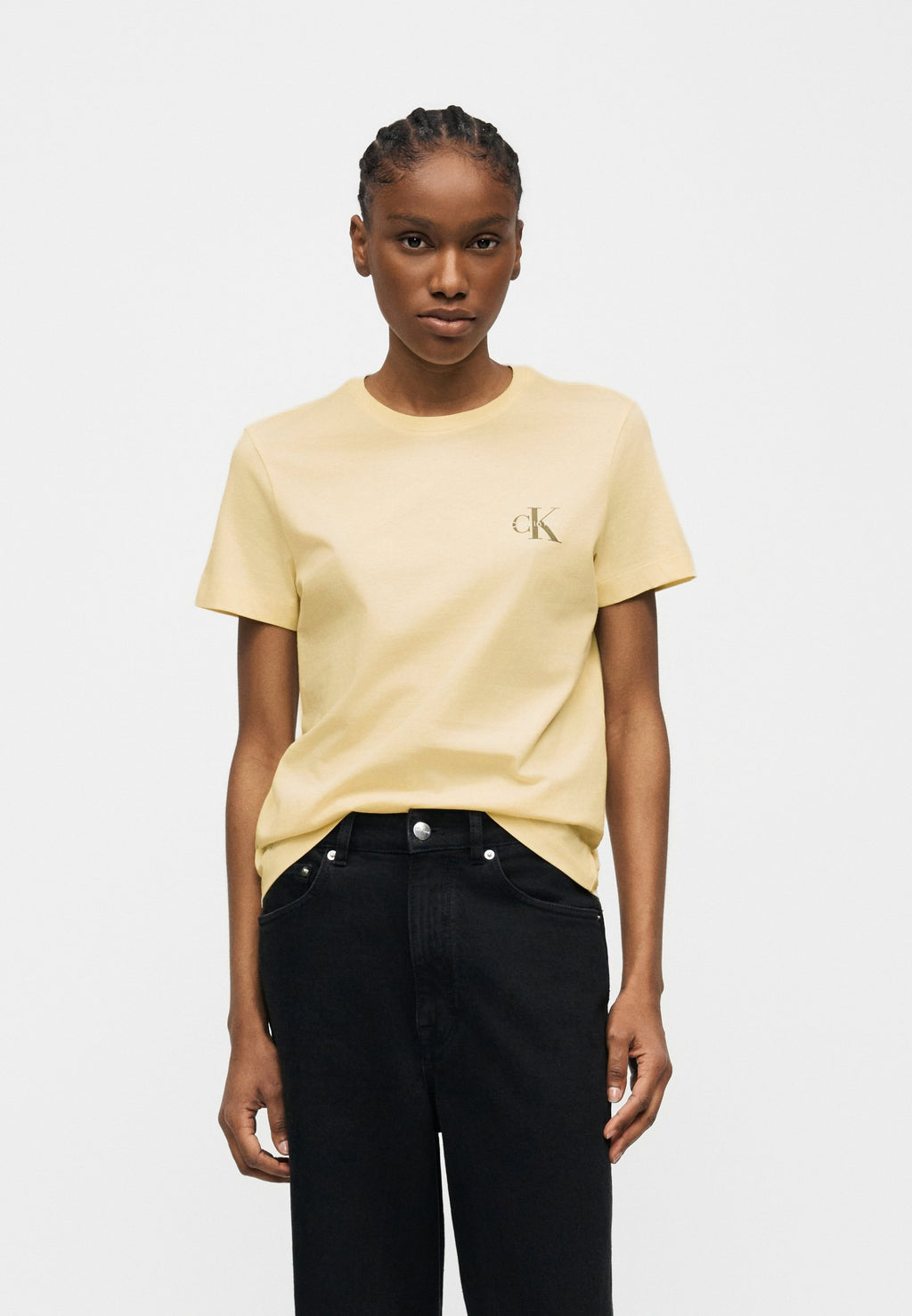 MONOLOGO TEE 2 PACK - Basic T-shirt - vanilla custard/white