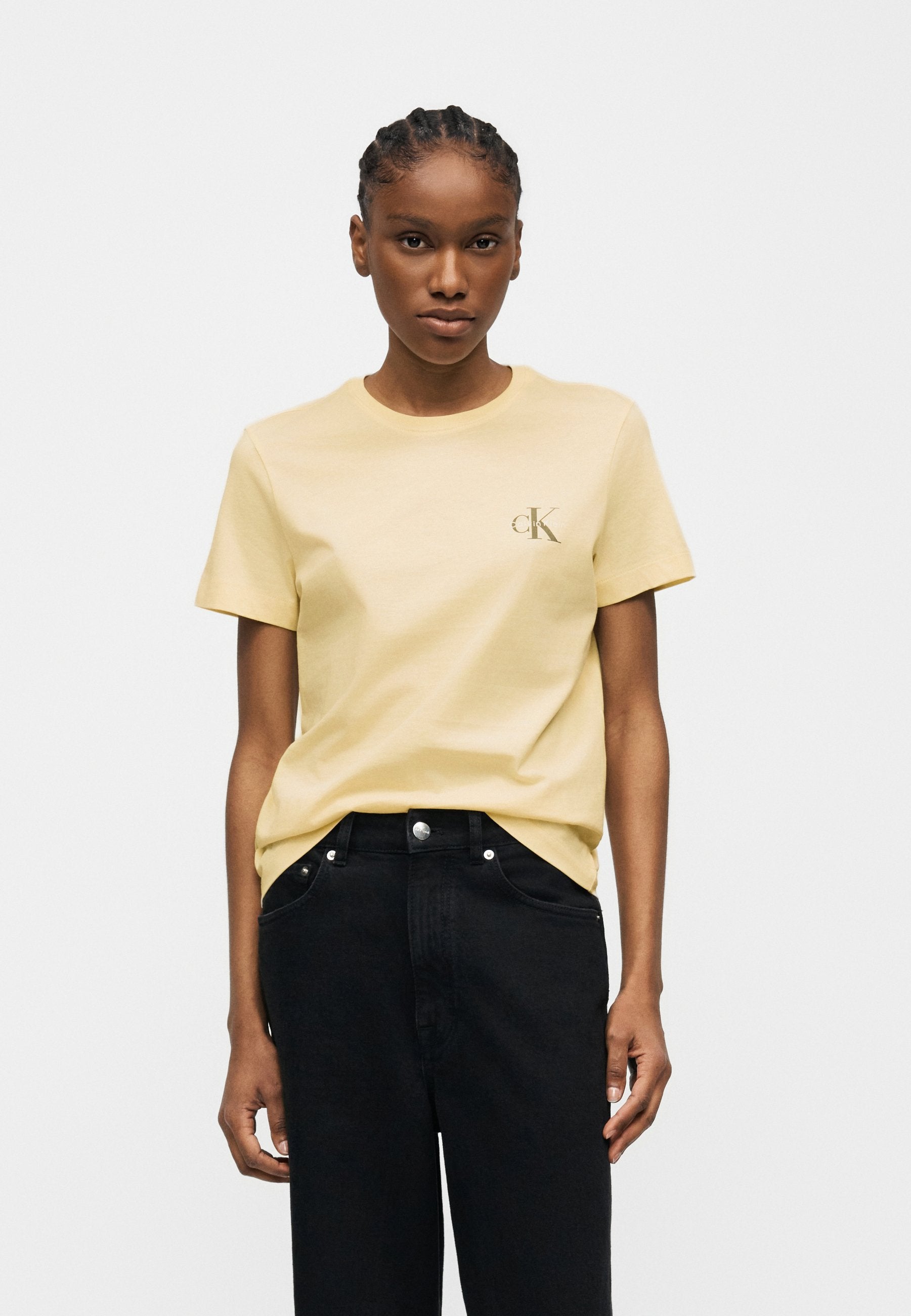 MONOLOGO TEE 2 PACK - Basic T-shirt - vanilla custard/white