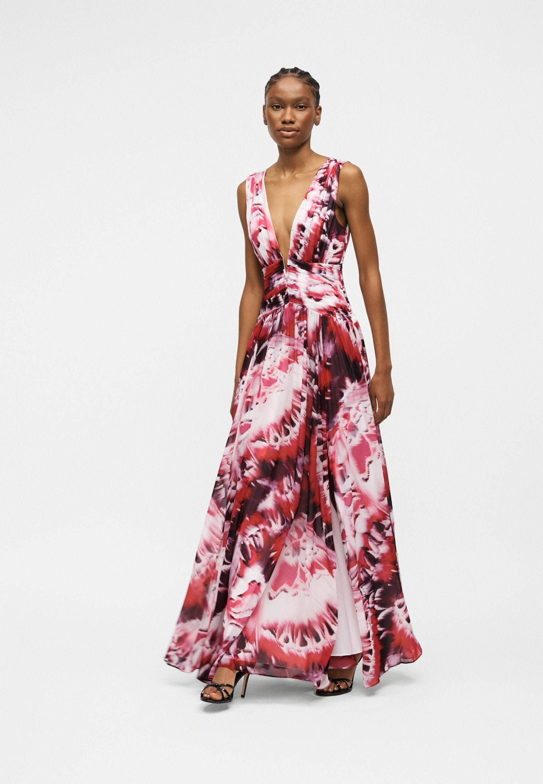 ADELA V NECK LONG DRESS - Occasion wear - pink