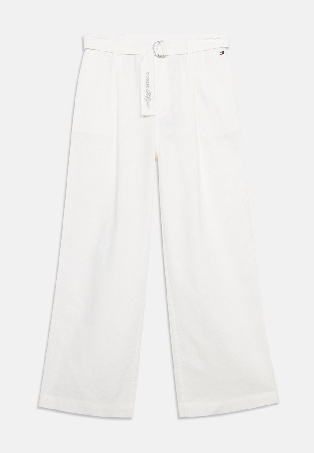PLEATED PANT BELT - Trousers - white