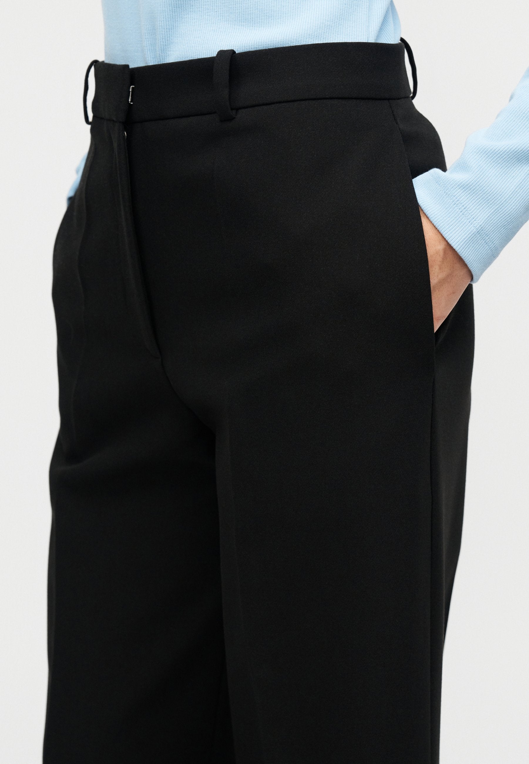 HASMINA - Trousers - black