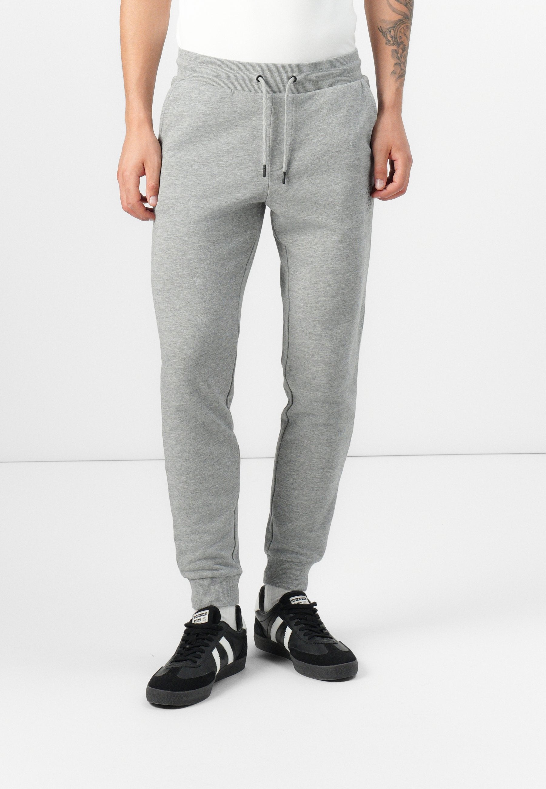 JJIGORDON JJSHARK - Tracksuit bottoms - light grey melange