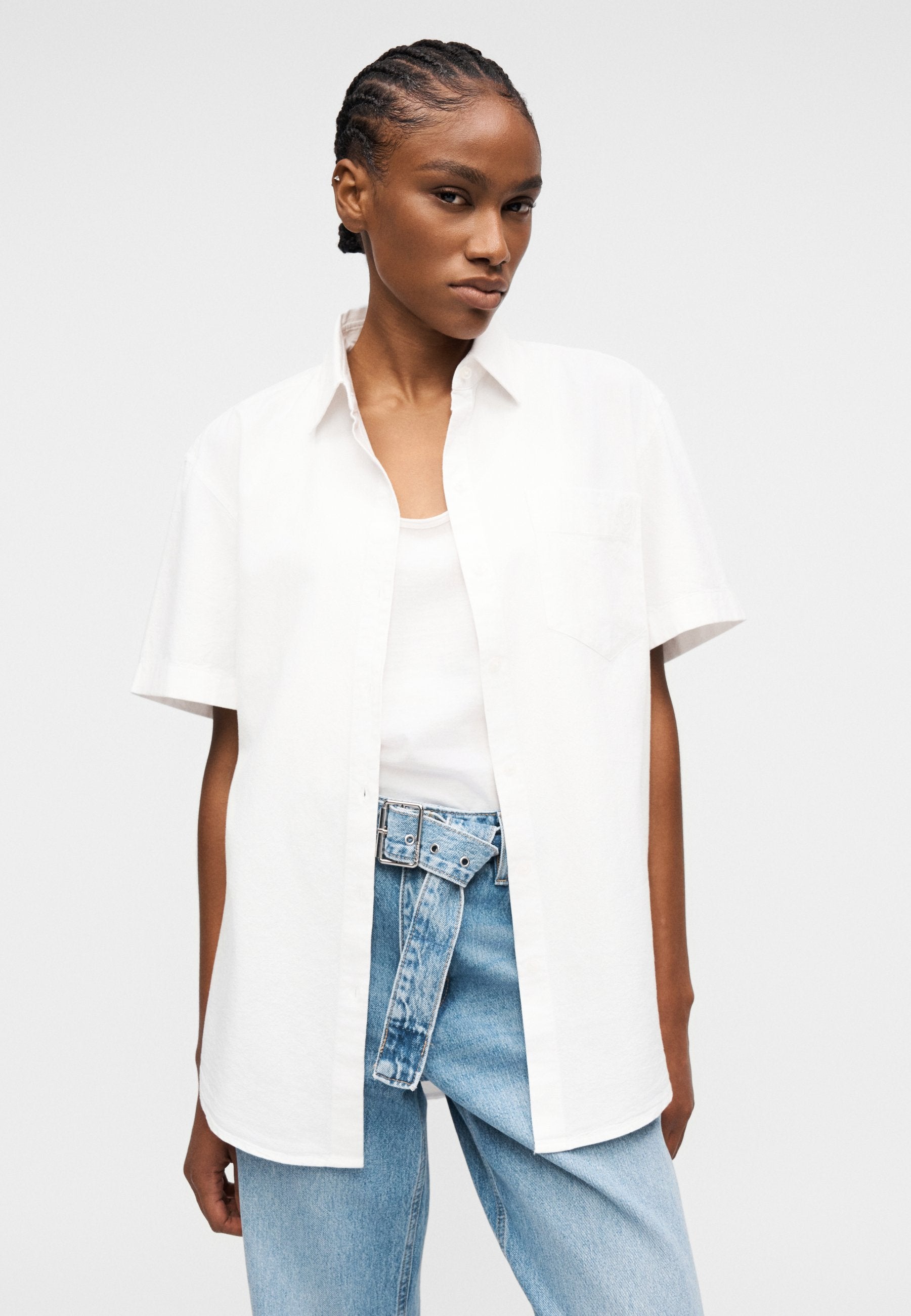 EXORDA - Button-down blouse - white