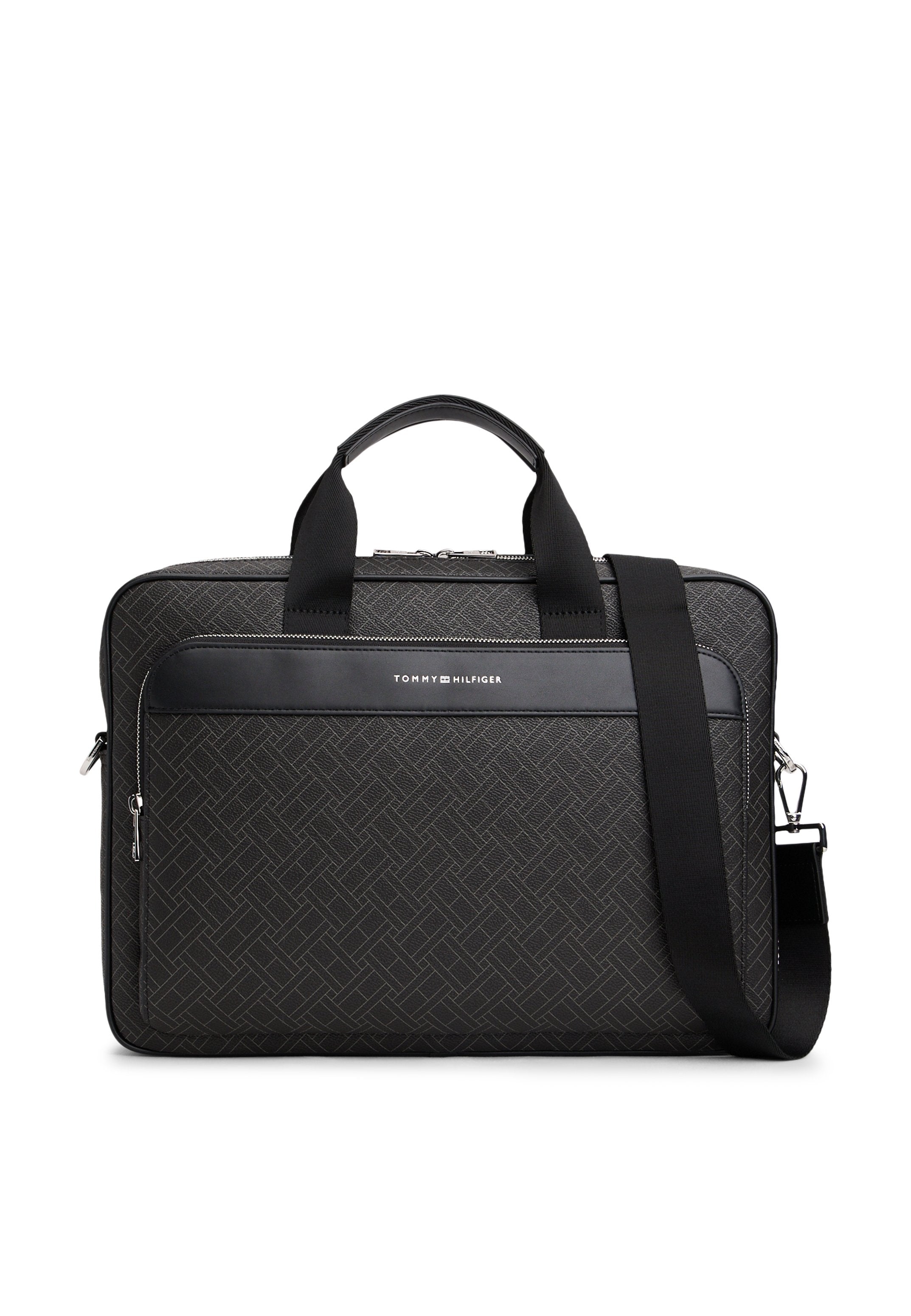 HILFIGER FLAG MIXED TEXTURE LAPTOP BAG - Briefcase - black